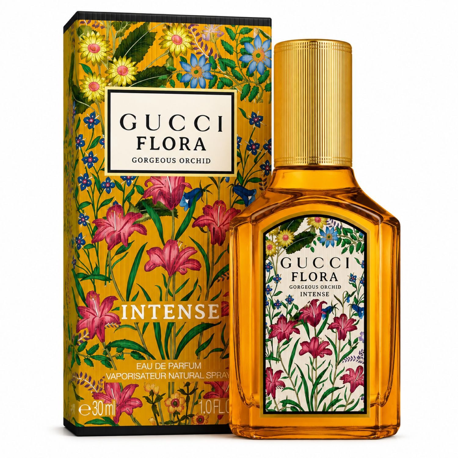 GUCCI Eau de Parfum Flora by Gucci Gorgeous Orchid Intense, frauenduft, Edp, Glasflakon