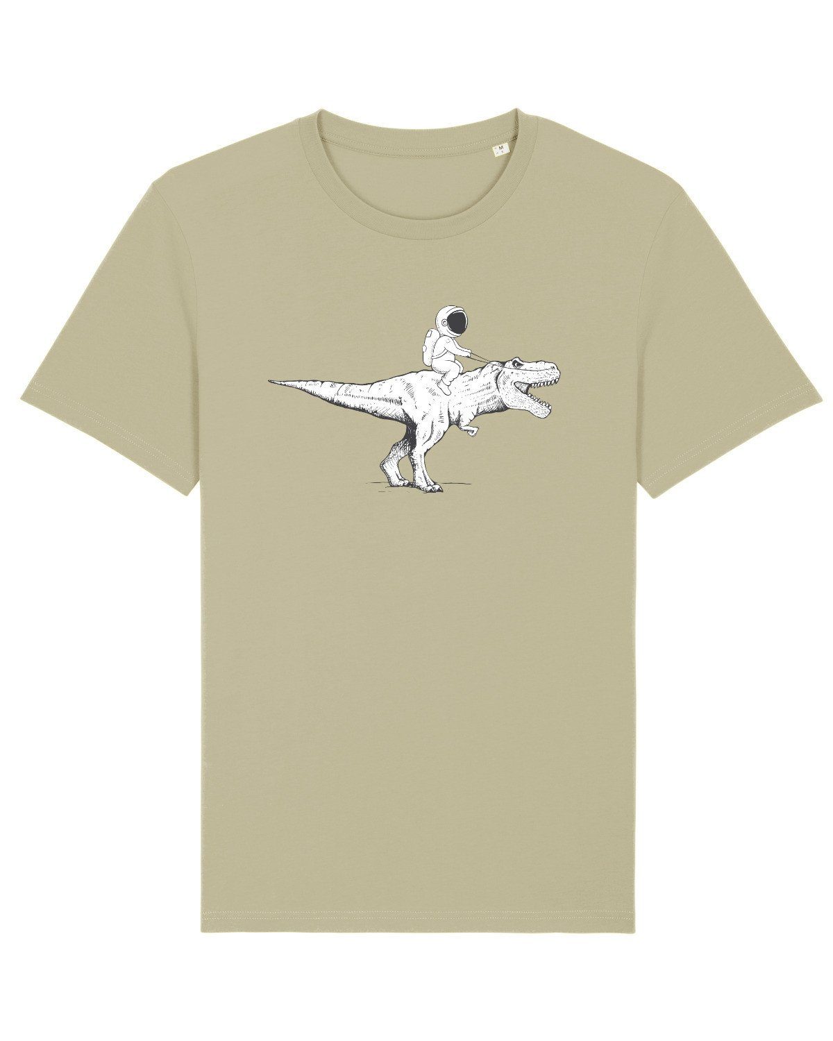 wat? Apparel Print-Shirt Astronaut on T-Rex (1-tlg) salbeigrün