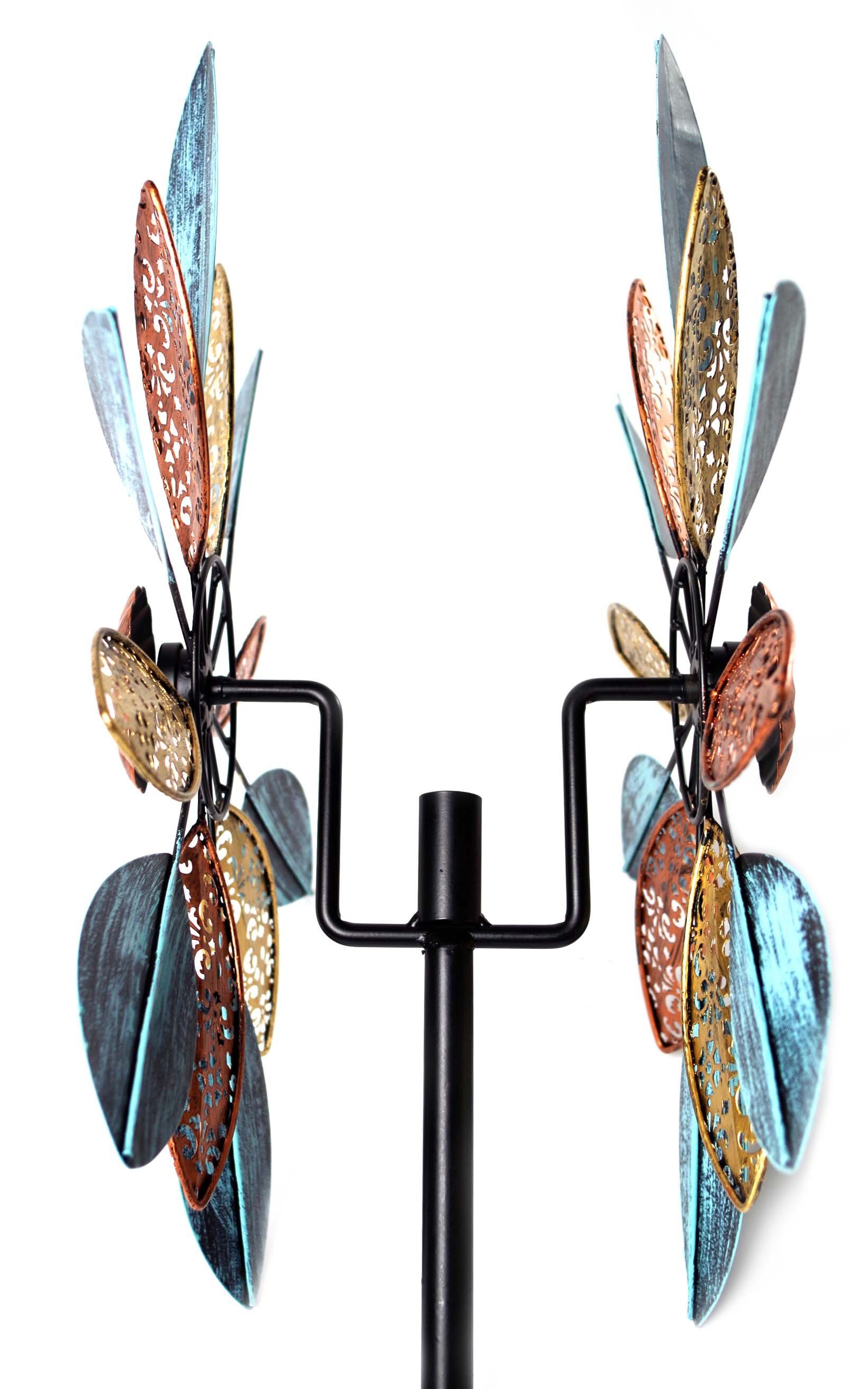 Kobolo Gartenstecker Windrad Dekostecker ORNAMENT XXL Metall aus