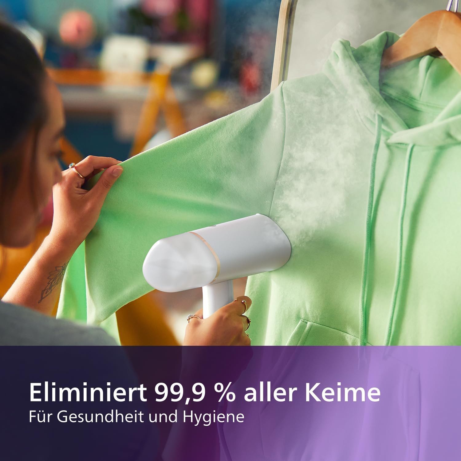 Philips Dampfbügeleisen Tragbarer Dampfglätter 3000 Series - 1000 W, 1000,00 W, Kompakt und Faltbar & Abnehmbarer 120ml Wassertank – Bild 5 von 5
