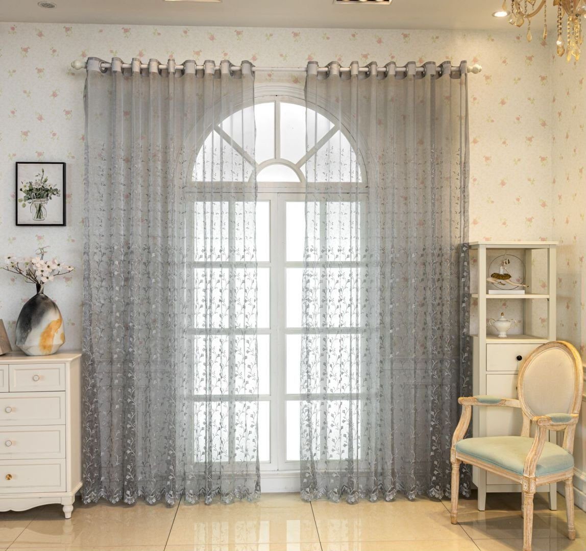 BYSURE Gardine, Ösen, transparent, Ginkgoblätter Vorhänge günstig online kaufen