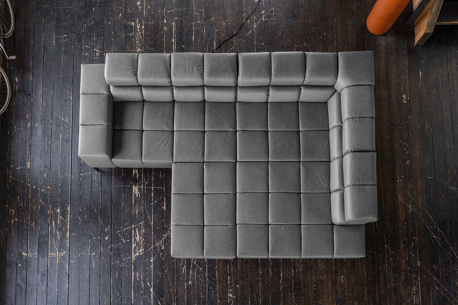 KAWOLA Ecksofa NELSON, L-Form rechts oder links Leder mit Hocker verschiedene Farben