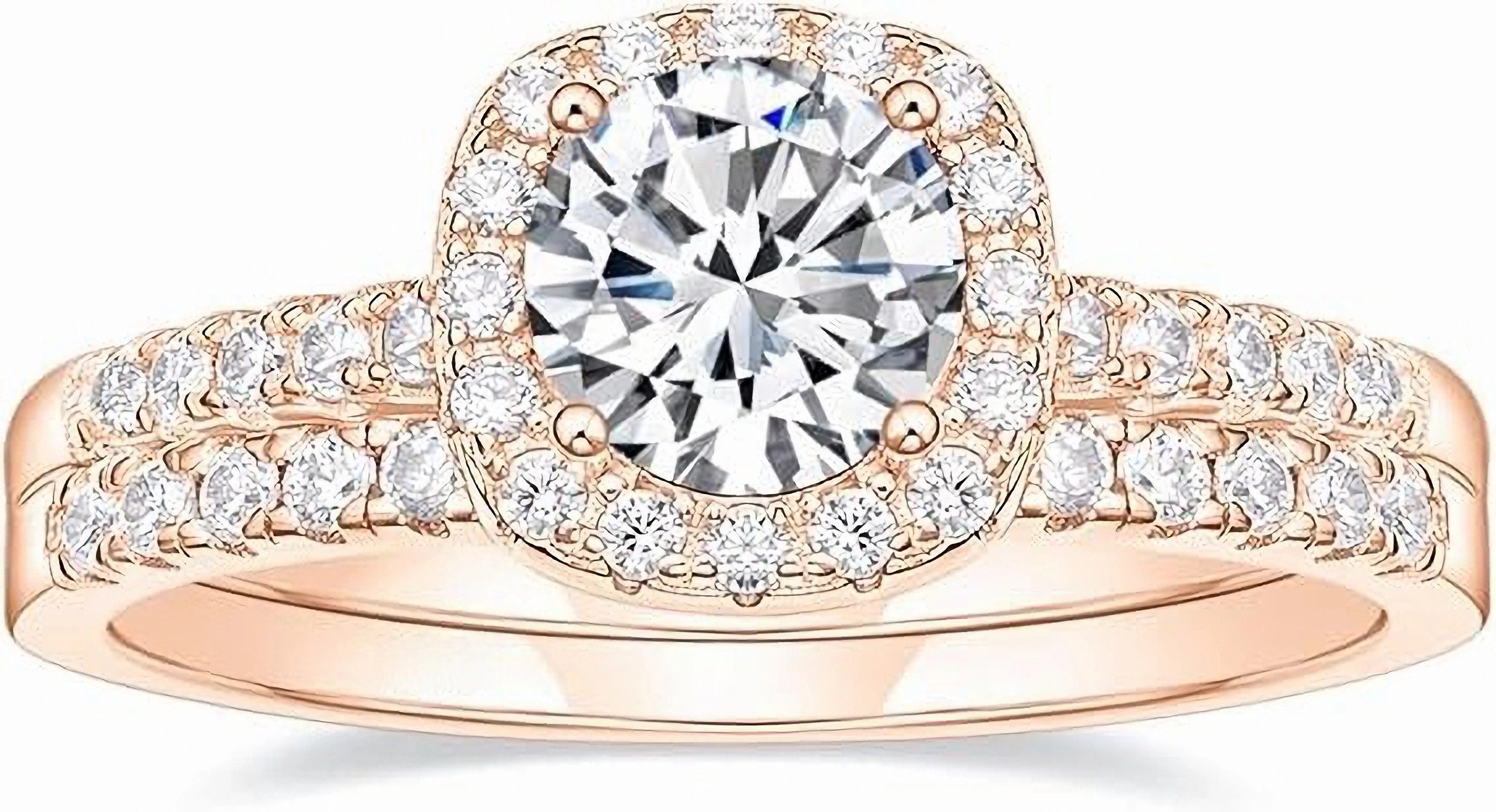 Jumpeak Diamantring 585 Gold, 1,2 Karat Diamant im Rundschliff, Damen-Ehering, E, vs1, 3EX, IGI-Zertifikat, Verlobungs- und Jubiläumsgeschenke