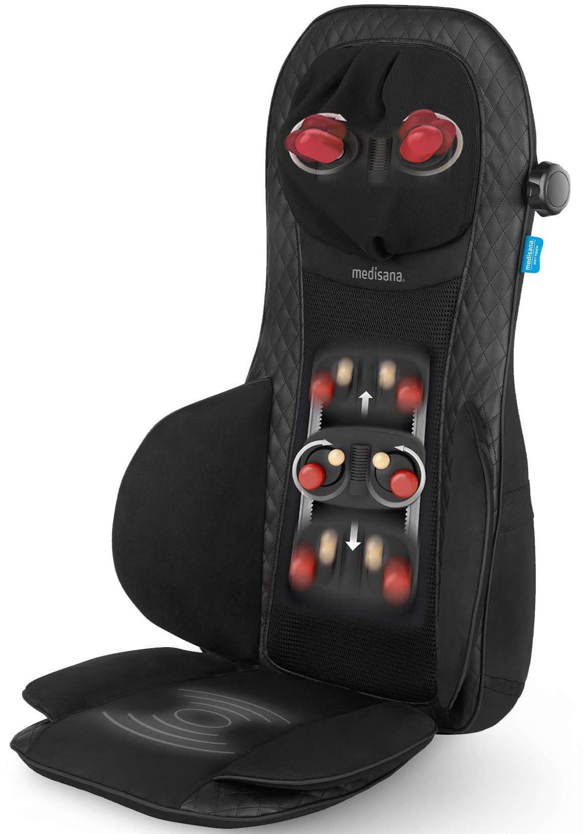 medisana Massagesitzauflage MCG 820, Shiatsu-Massagesitzauflage mit Gel-Massageköpfen und Akupressurmassage