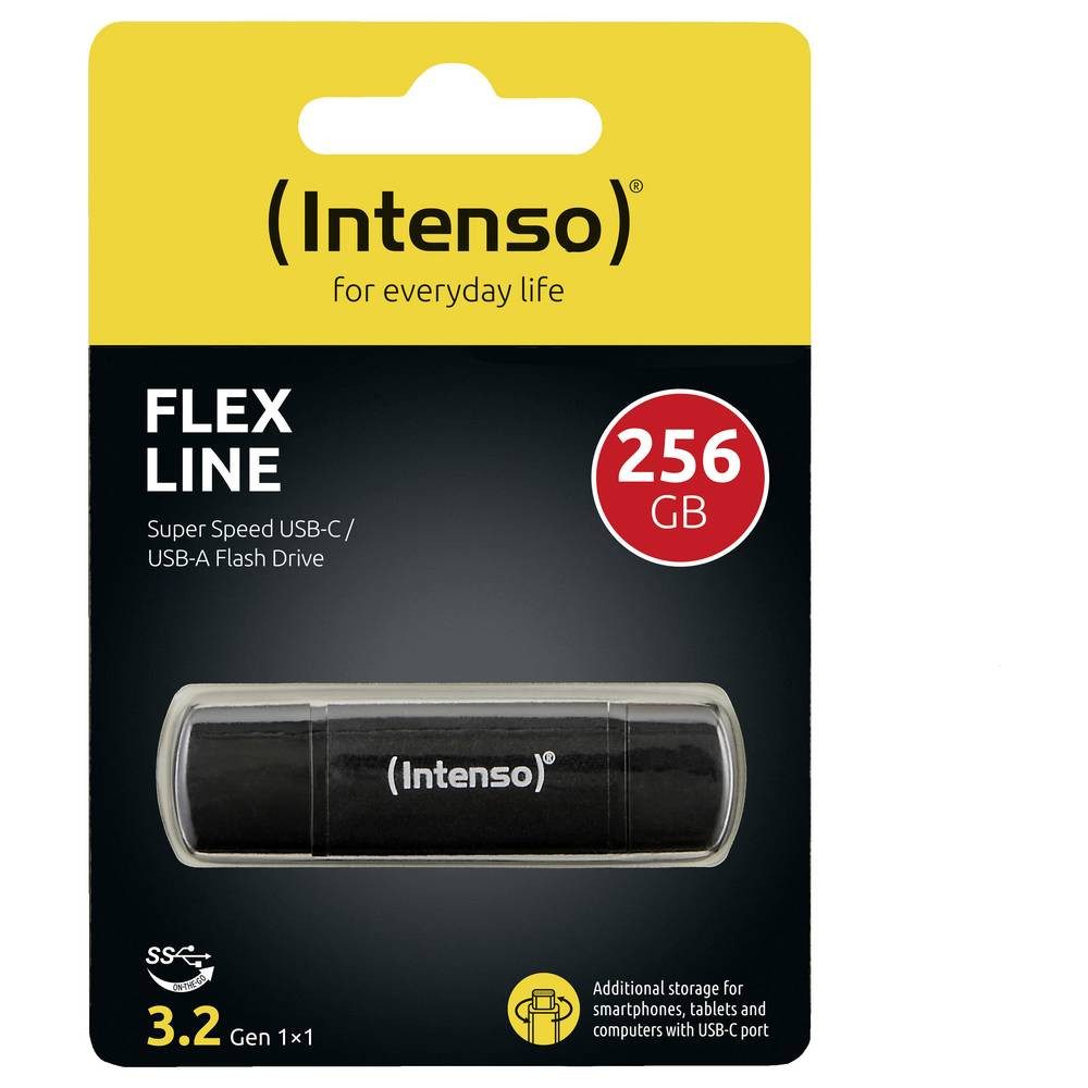 Intenso Flex Line USB-Stick Retail 256 GB Schwarz USB-A (USB 3.2 Gen 1), USB-Stick