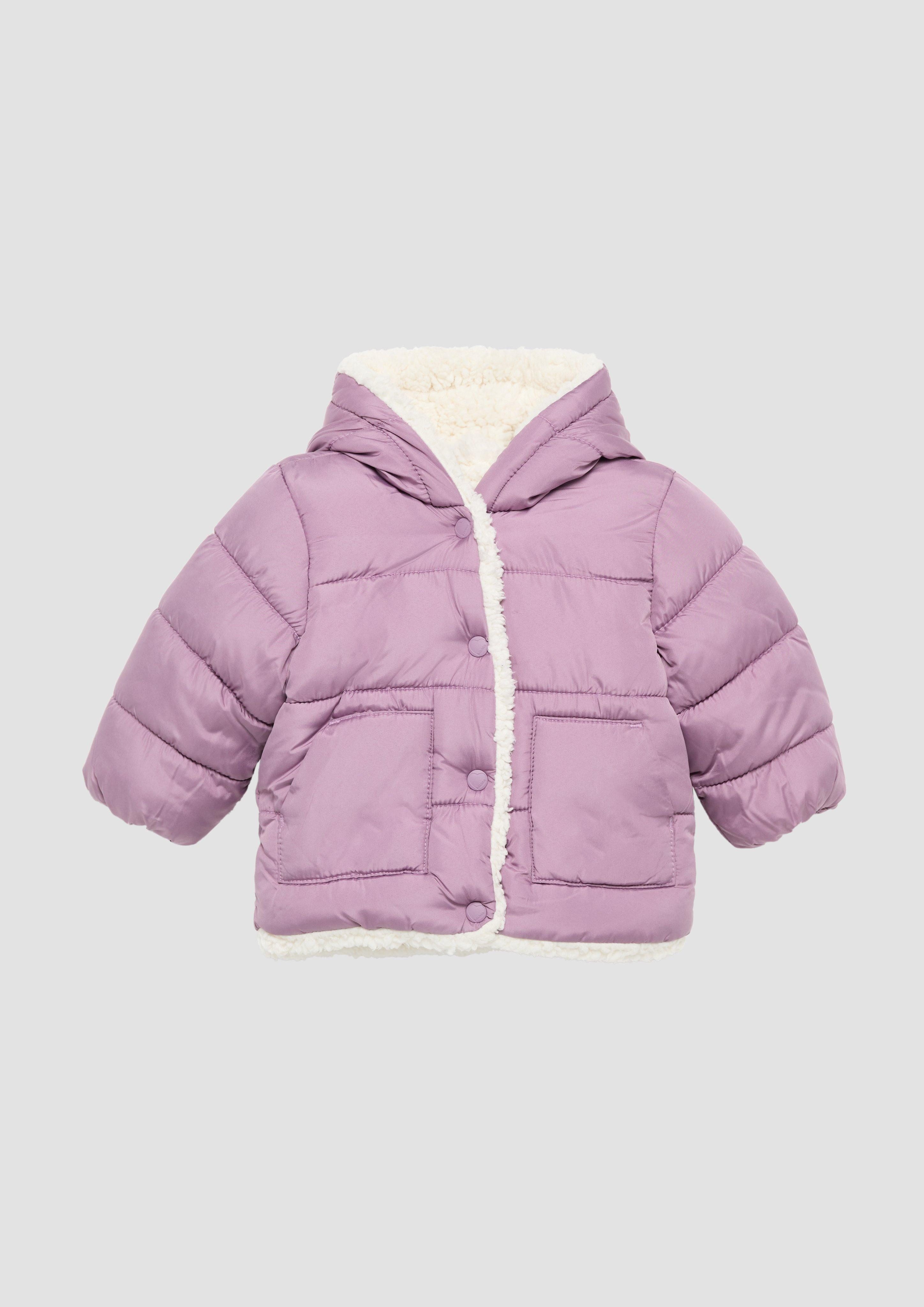 s.Oliver Outdoorjacke Steppjacke mit Teddyplüsch-Futter Schmuck-Detail