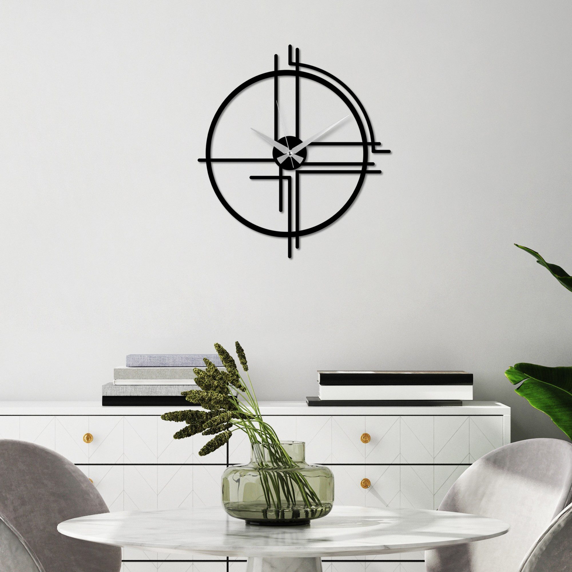 Wallity Wanduhr 100% METAL (Thickness: 1,5 mm), 49 x 44 cm L2458