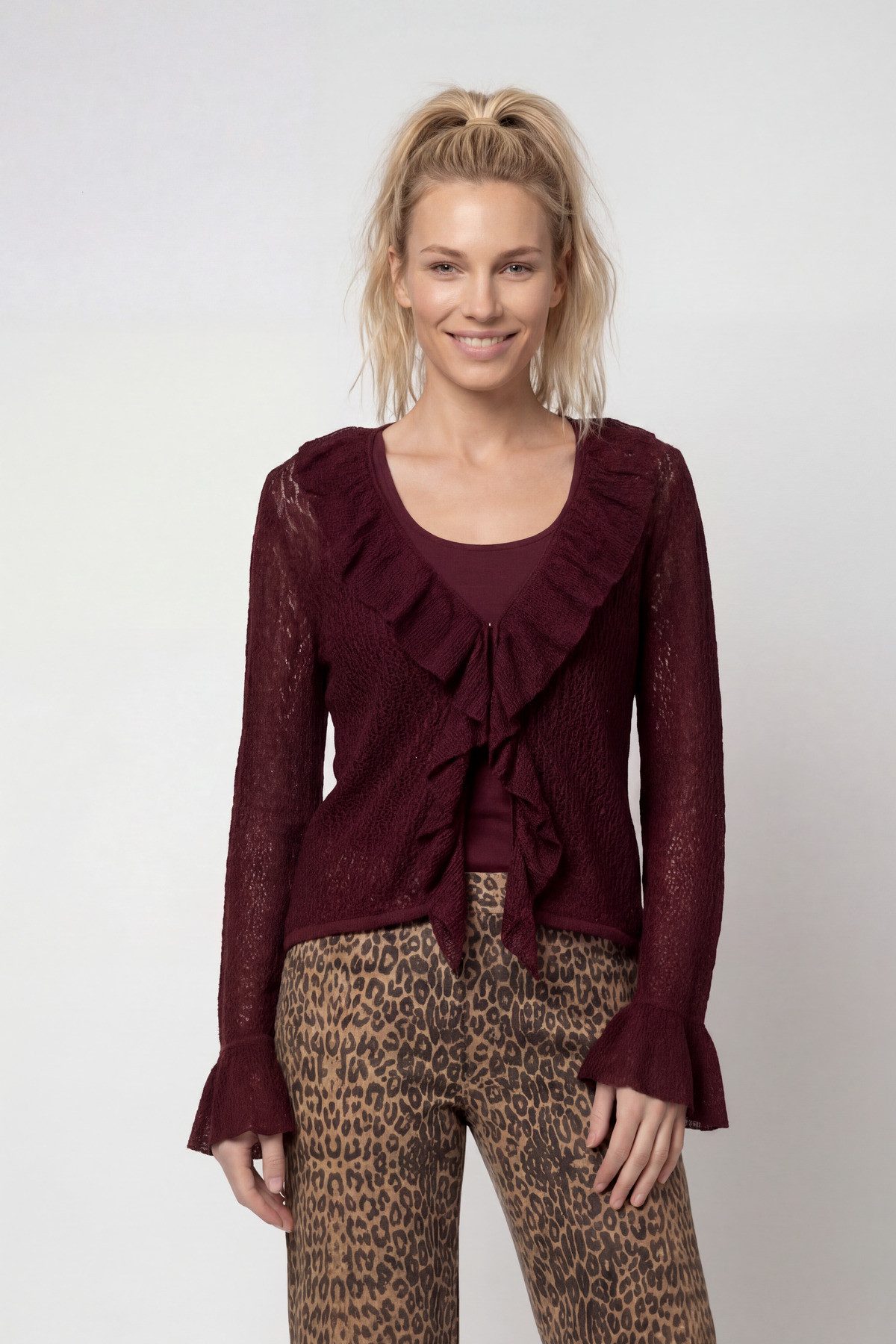 Monari Cardigan Jacke Volants Regular fit mit Volants