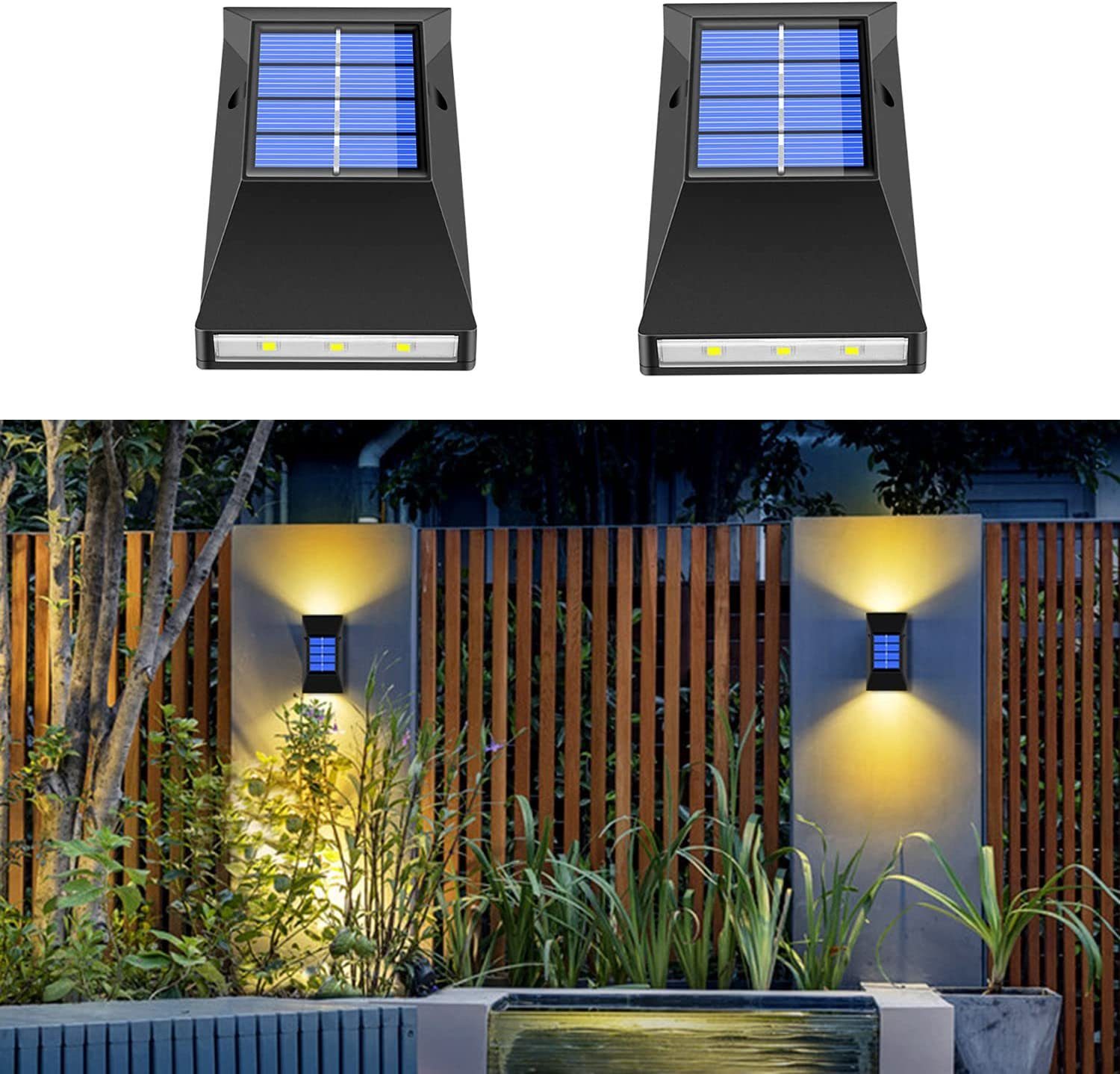 Alster Herz LED Außen-Wandleuchte »2 Stück Solarleuchten für Außen, IP65 kabellose  Wandleuchten für Hauswände, Wasserdicht, Wege, Gartenbeleuchtung, warmweiß«  online kaufen | OTTO