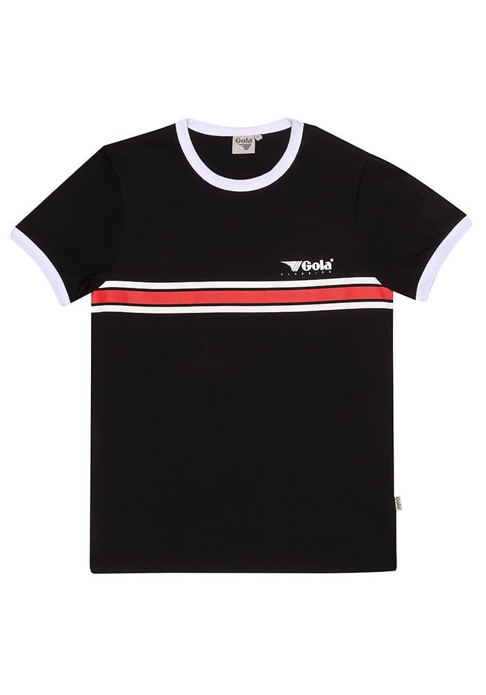 Gola T-Shirt Stripe Logo (100% Baumwolle) schwarz Herren