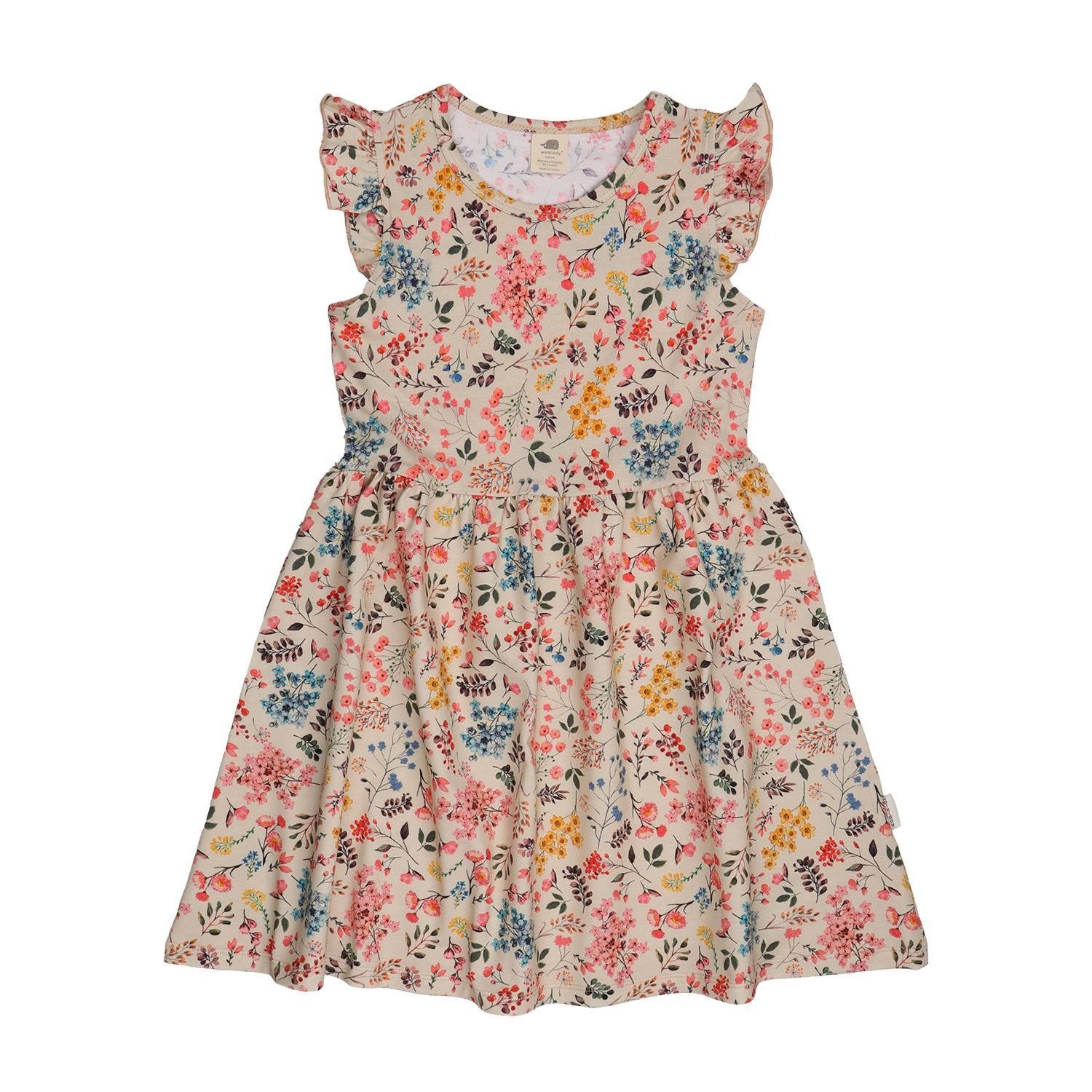Jerseykleid Bio-Baumwoll Kleid für Kinder mit Blumenmuster
