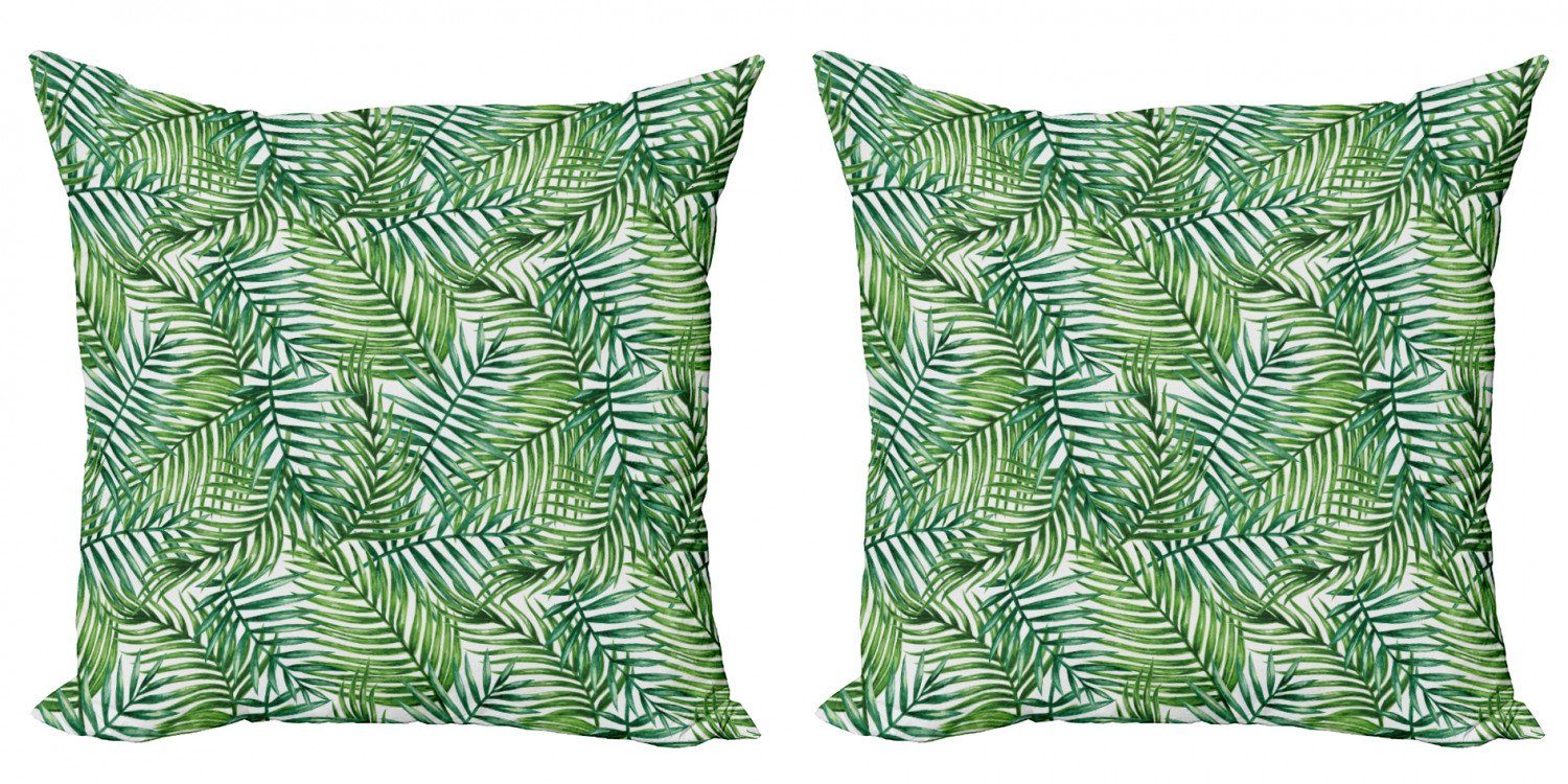 Doppelseitiger Stück), Botanischer Palmen Kissenbezüge Accent Abakuhaus Blatt Modern Digitaldruck, (2 Wilde