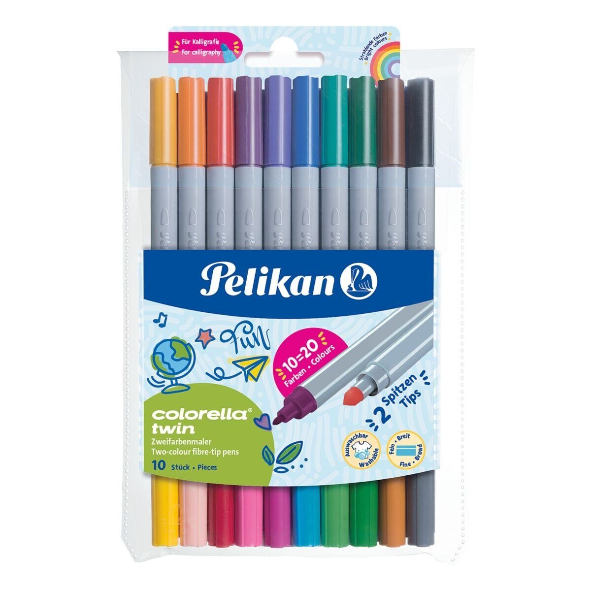 Pelikan Filzstift Colorella Twin, (10-tlg), Doppelfasermaler