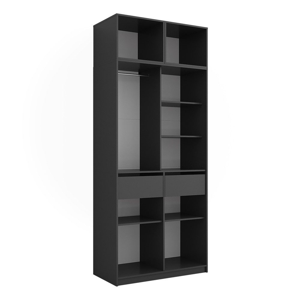 Vicco Kleiderschrank Elmo, Anthrazit, 50 x 40 cm 3er Set (3-St)