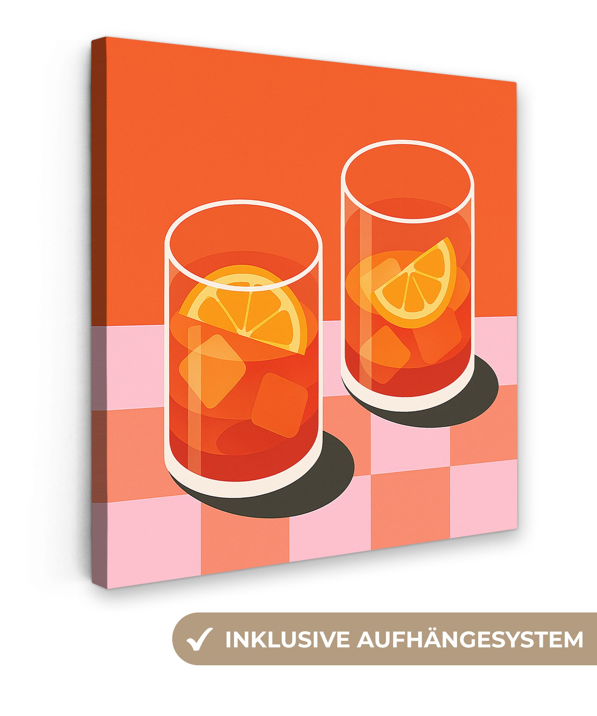 OneMillionCanvasses® Leinwandbild Orange - Brillen - günstig online kaufen