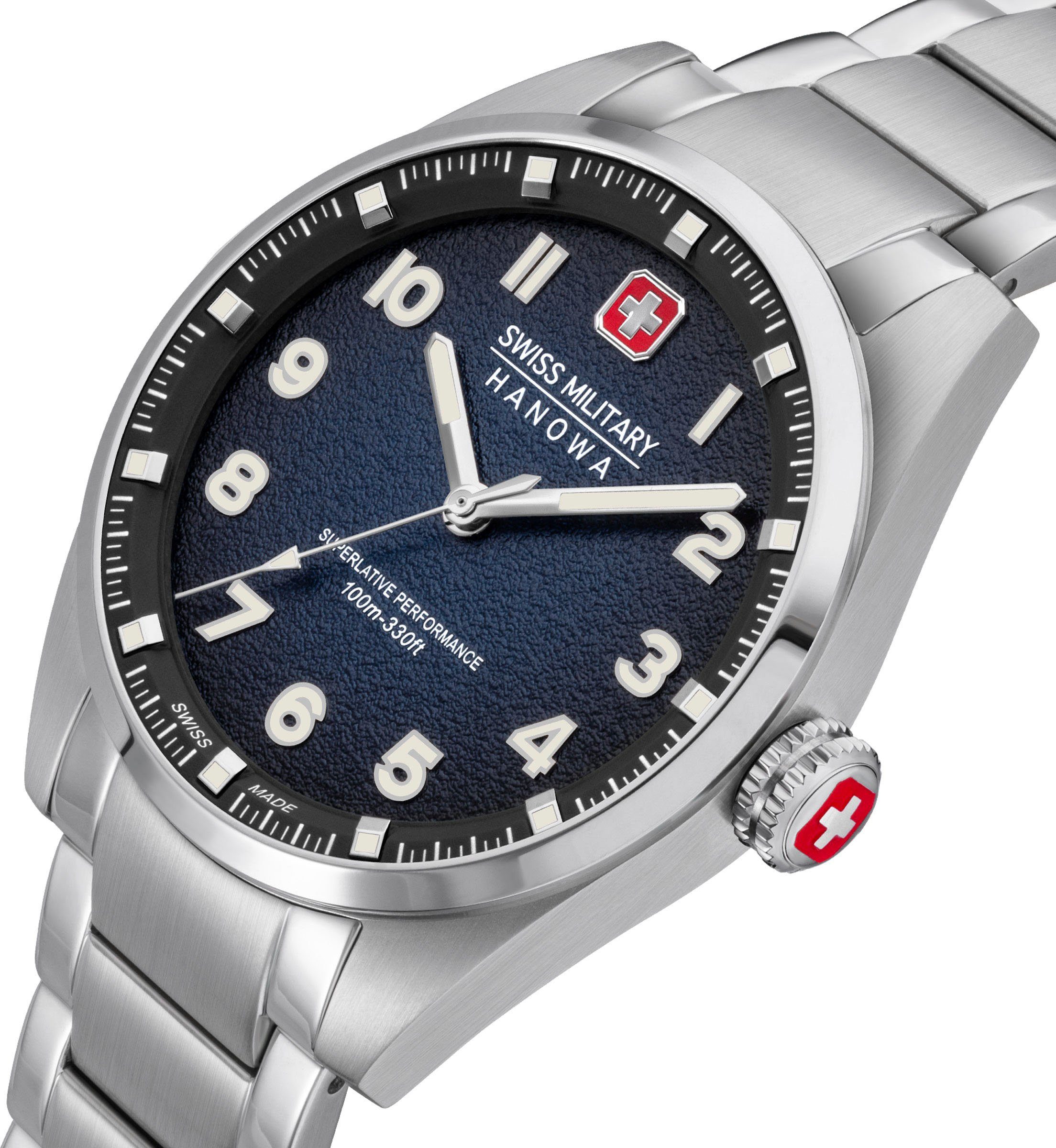 Uhr Military Blau-Edelstahl SMWGG0001504 Swiss Hanowa GREYHOUND, Schweizer