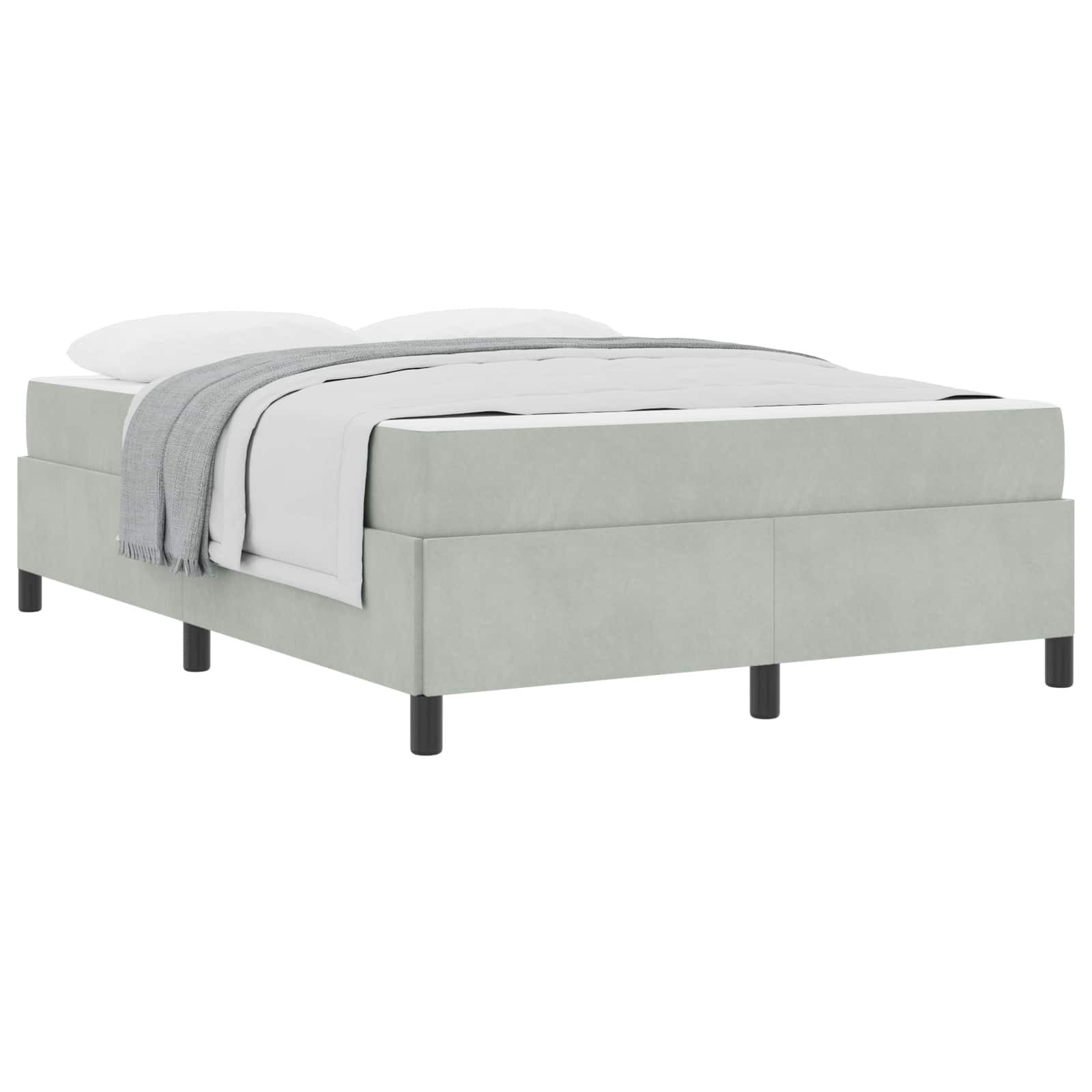 vidaXL Bett Bettrahmen Hellgrau 160 x 200 cm Stoff (1-tlg)
