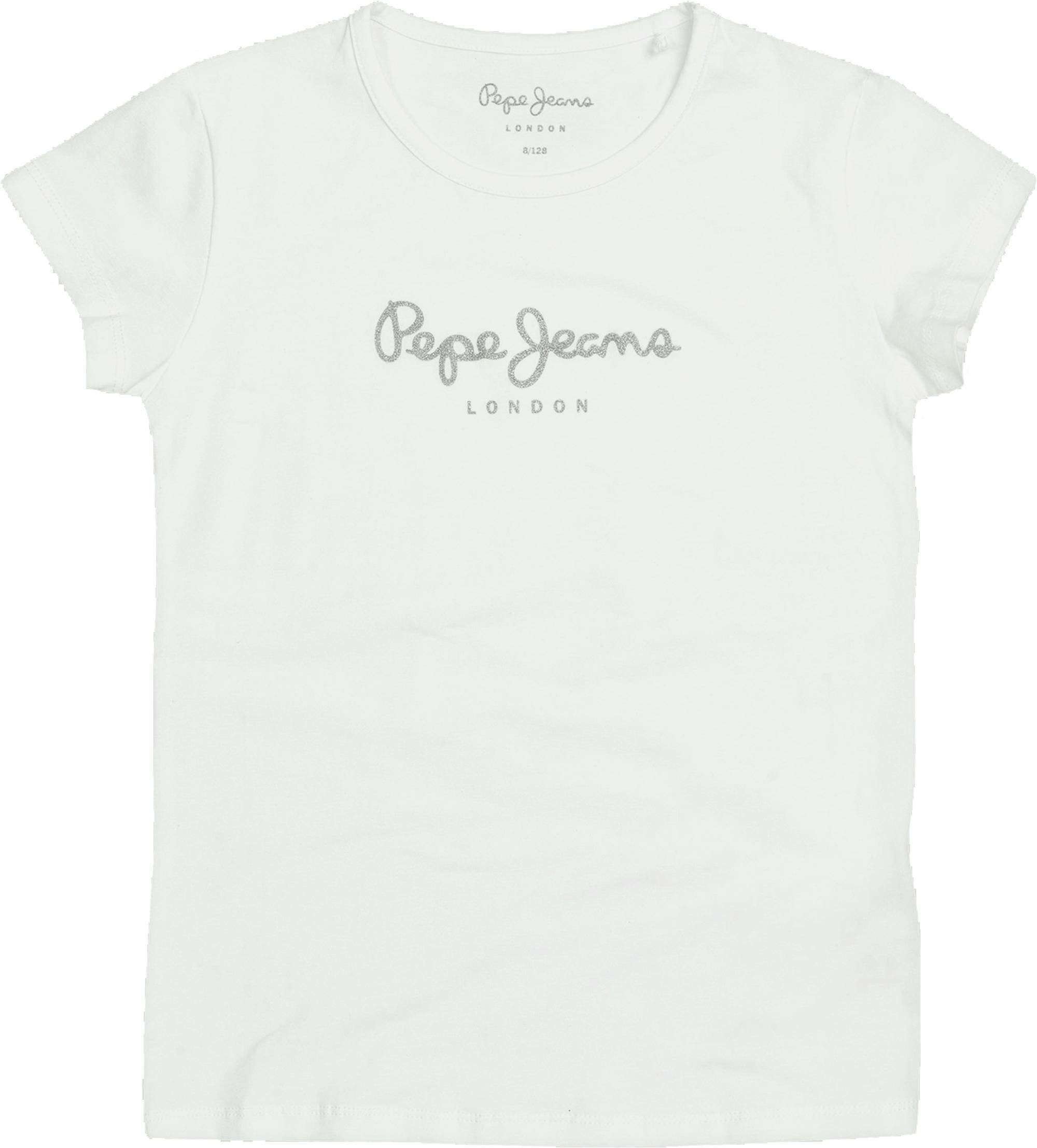 Pepe Jeans GLITTER, HANA - Weiß T-Shirt T-Shirt Baumwolle Mädchen