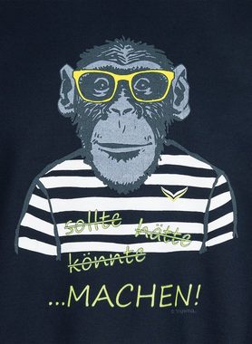 Trigema Sweatshirt TRIGEMA Sweatshirt mit großem Affen-Druckmotiv