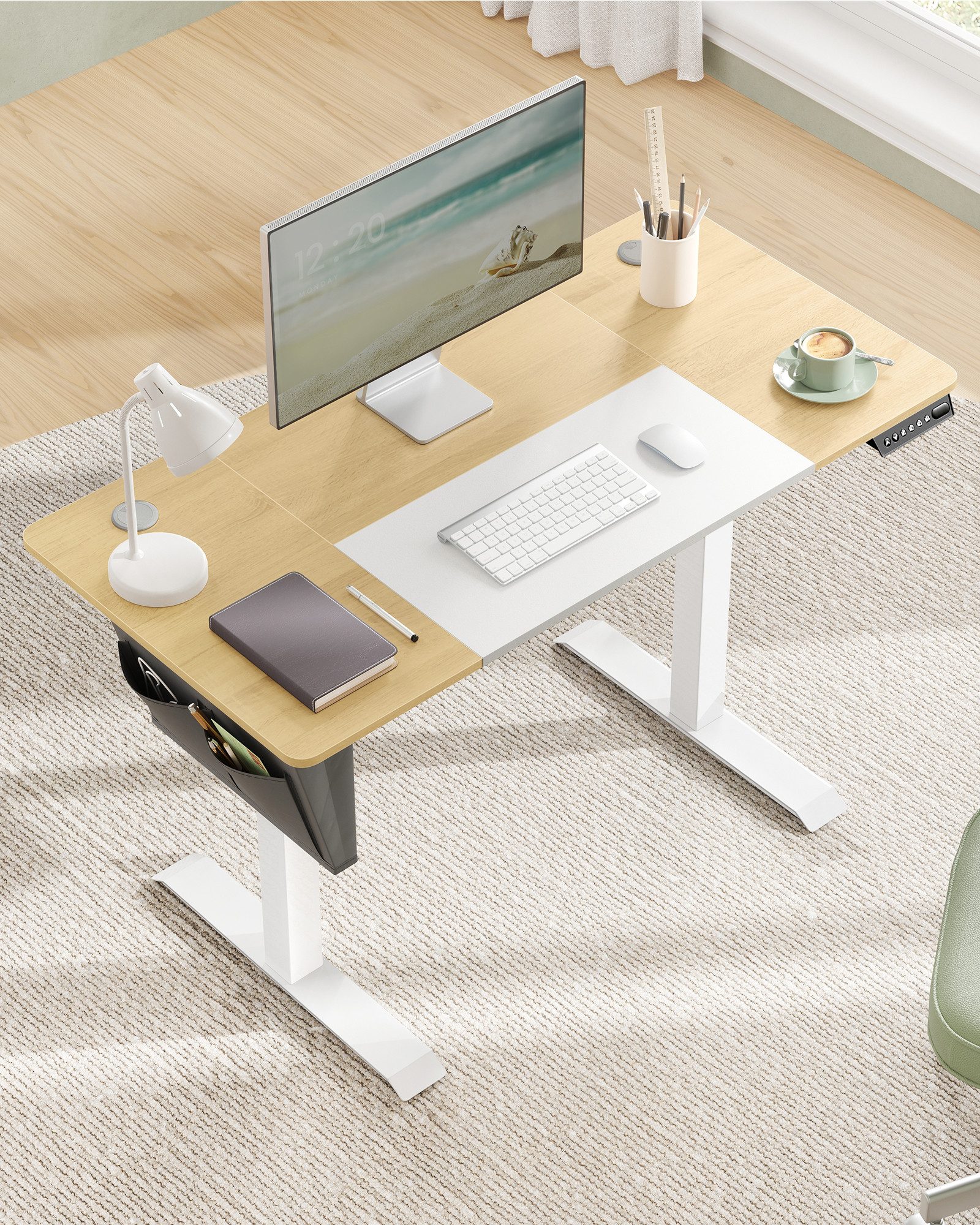 SONGMICS Schreibtisch Höhenverstellbarer elektrisch, USB-A-Anschluss (mit S günstig online kaufen