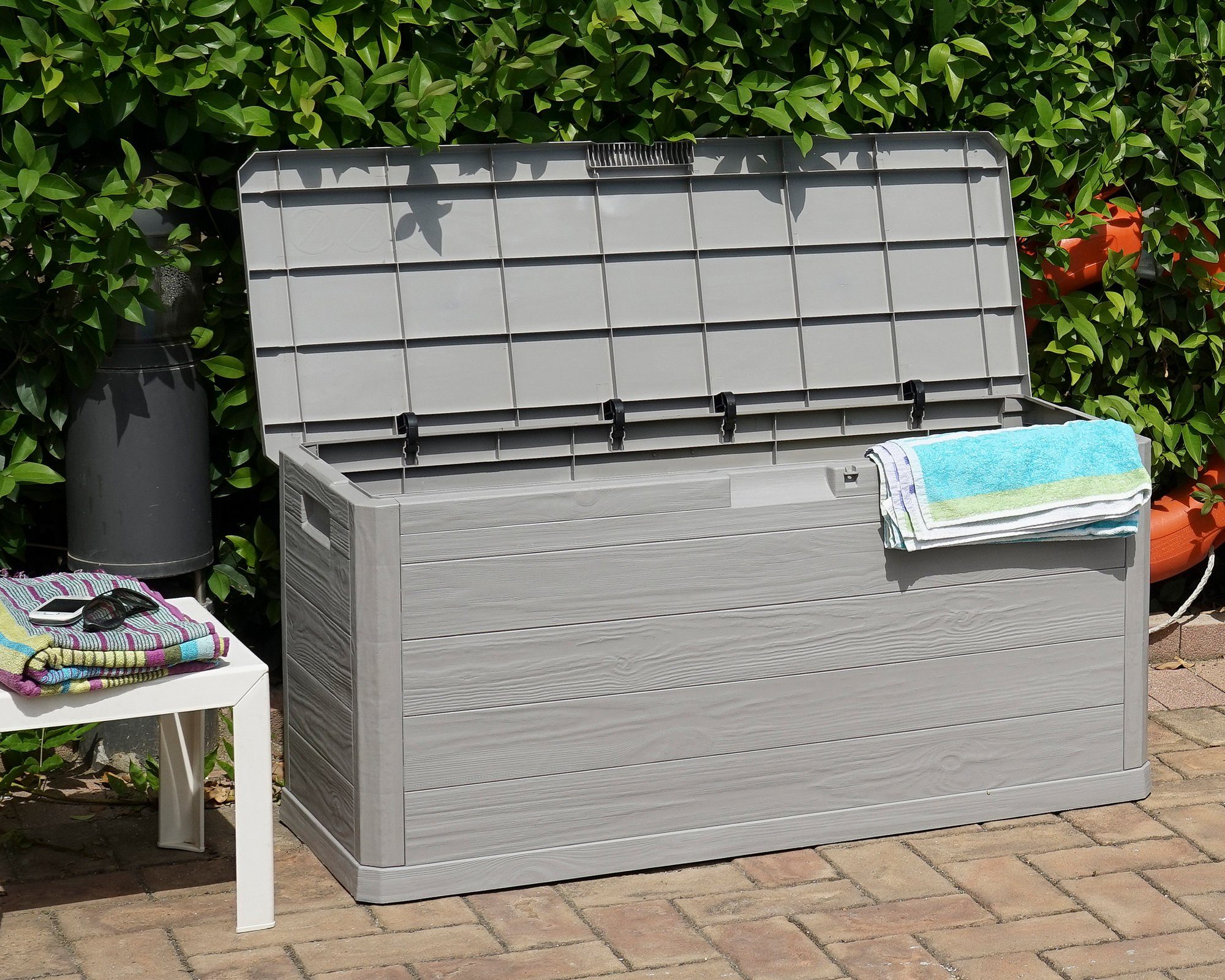 ONDIS24 Kissenbox Auflagenbox Gartentruhe Terrassenbox Madera, in