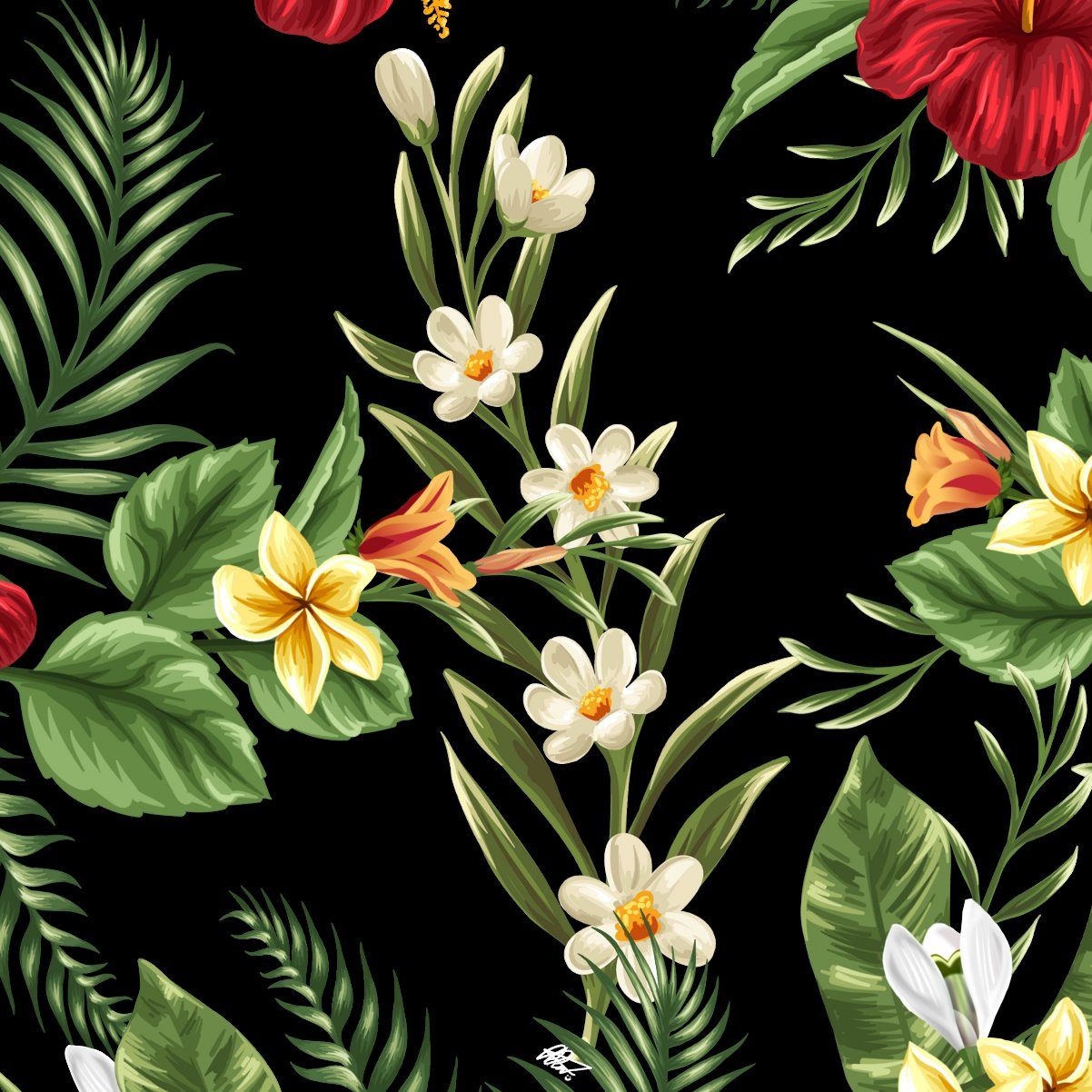 Hawaiihemdshop.de Hawaiihemd Hawaii Hemd Herren Baumwolle Kurzarm Hawaiihemd mit Blüten