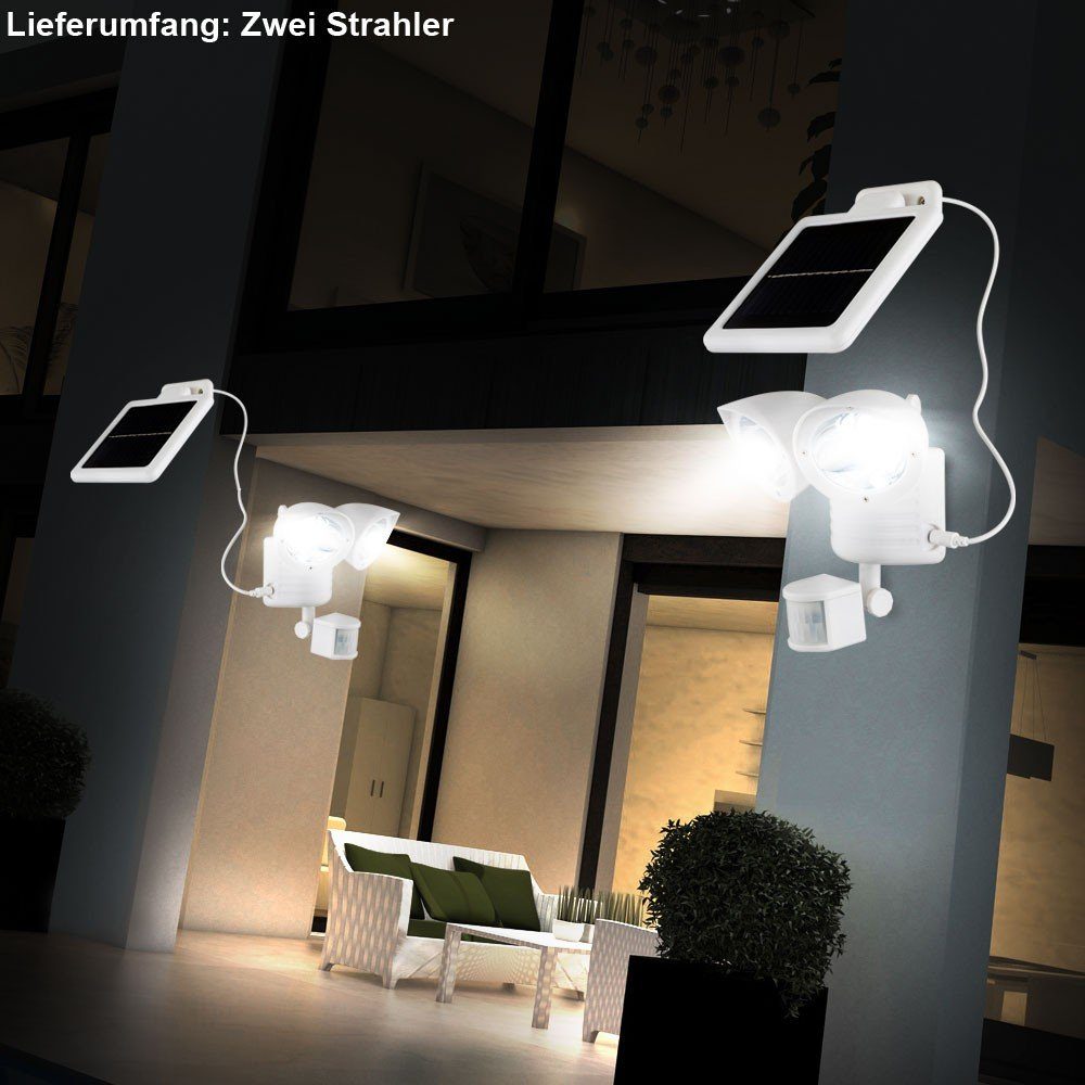 LED Wandstrahler, 2er Set LED Solar Außen Lampen Veranda Park