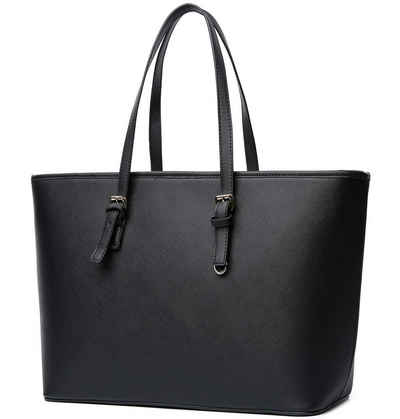 Vanessa & Melissa Shopper »J1322A-BK«, Damen Shopper klassisch Elegante Handtasche Henkeltasche Tasche Schwarz