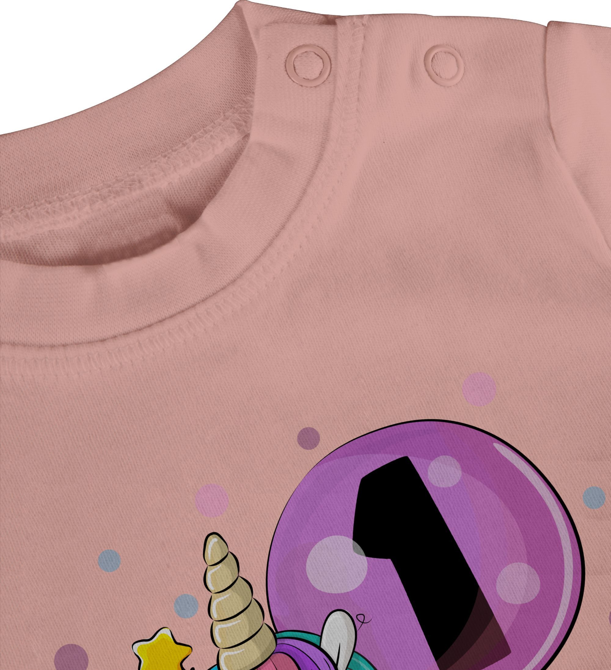Shirtracer T-Shirt Einhorn 1 Geburtstag Mädchen Kindergeburtstag 1 Jahre 1. Geburtstag