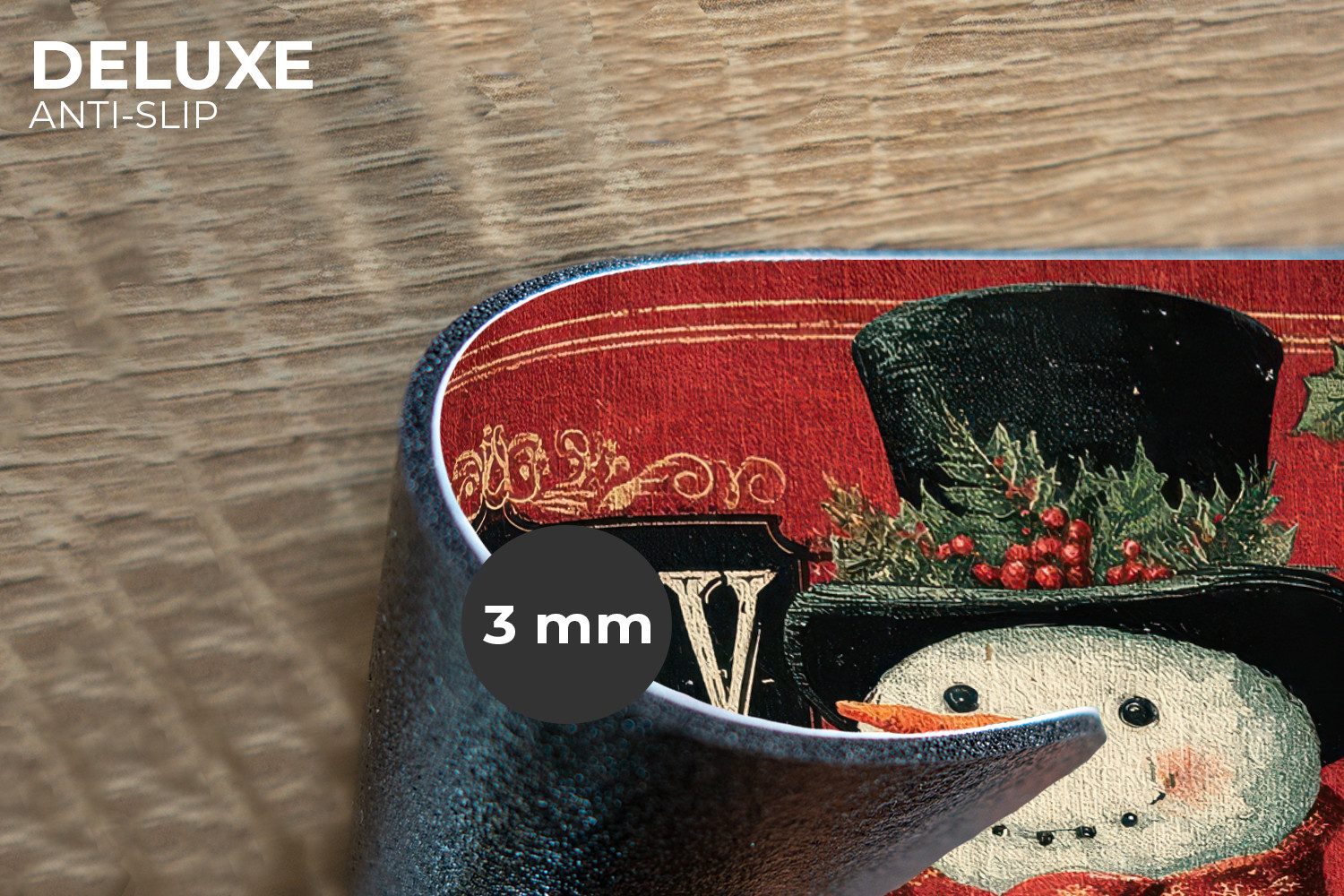 MuchoWow Platzset Klassisch - Weihnachtsgruß - Schneemann - Rot, (6-St), Pl günstig online kaufen