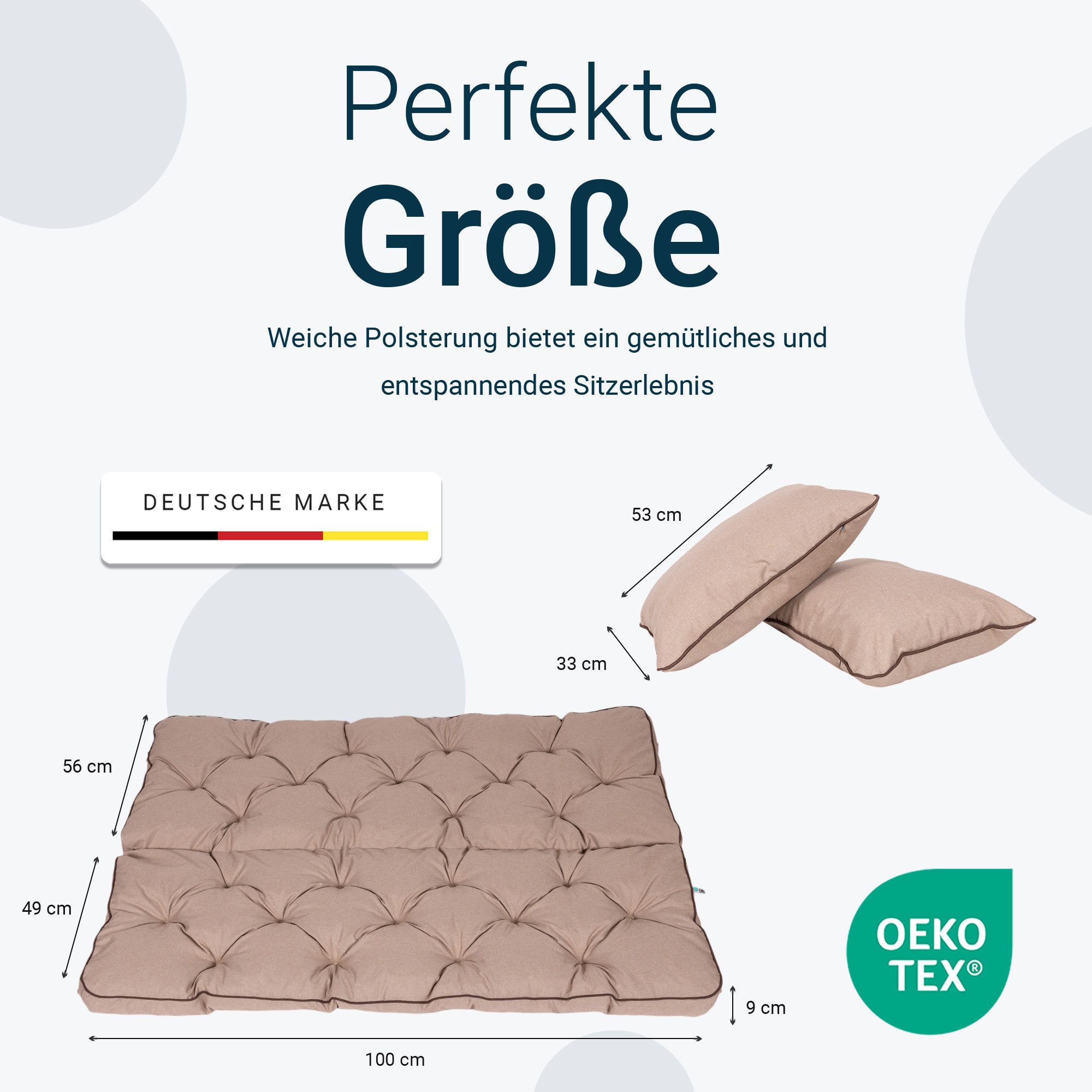 TexDeko Auflagekissen ECO-LEN Gartenbankauflage für Hollywoodschaukel günstig online kaufen