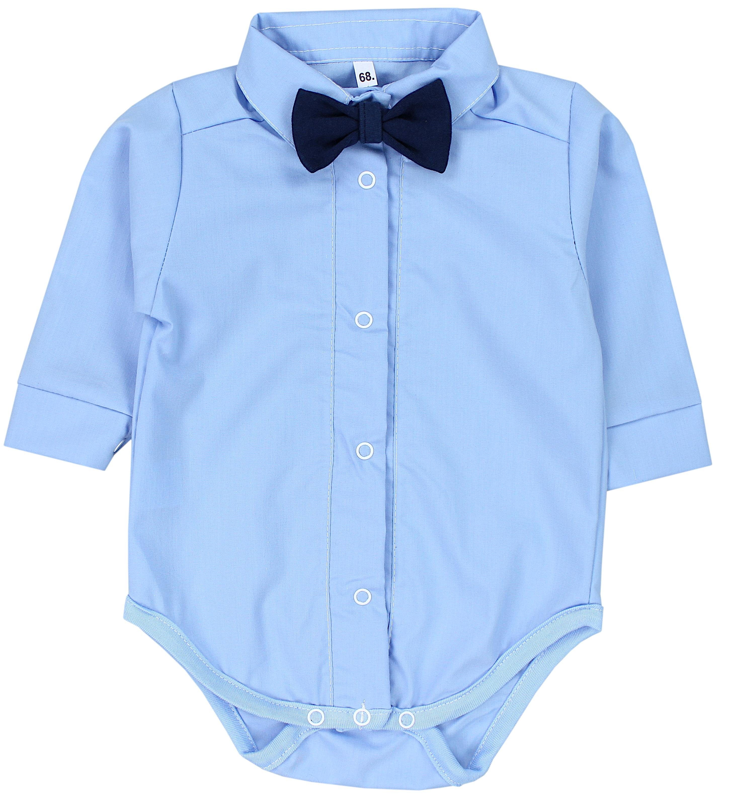 TupTam Langarmbody TupTam Jungen Baby Hemd-Body Langarm mit Kragen Blau / Dunkelblaue Fliege | Shirtbodies