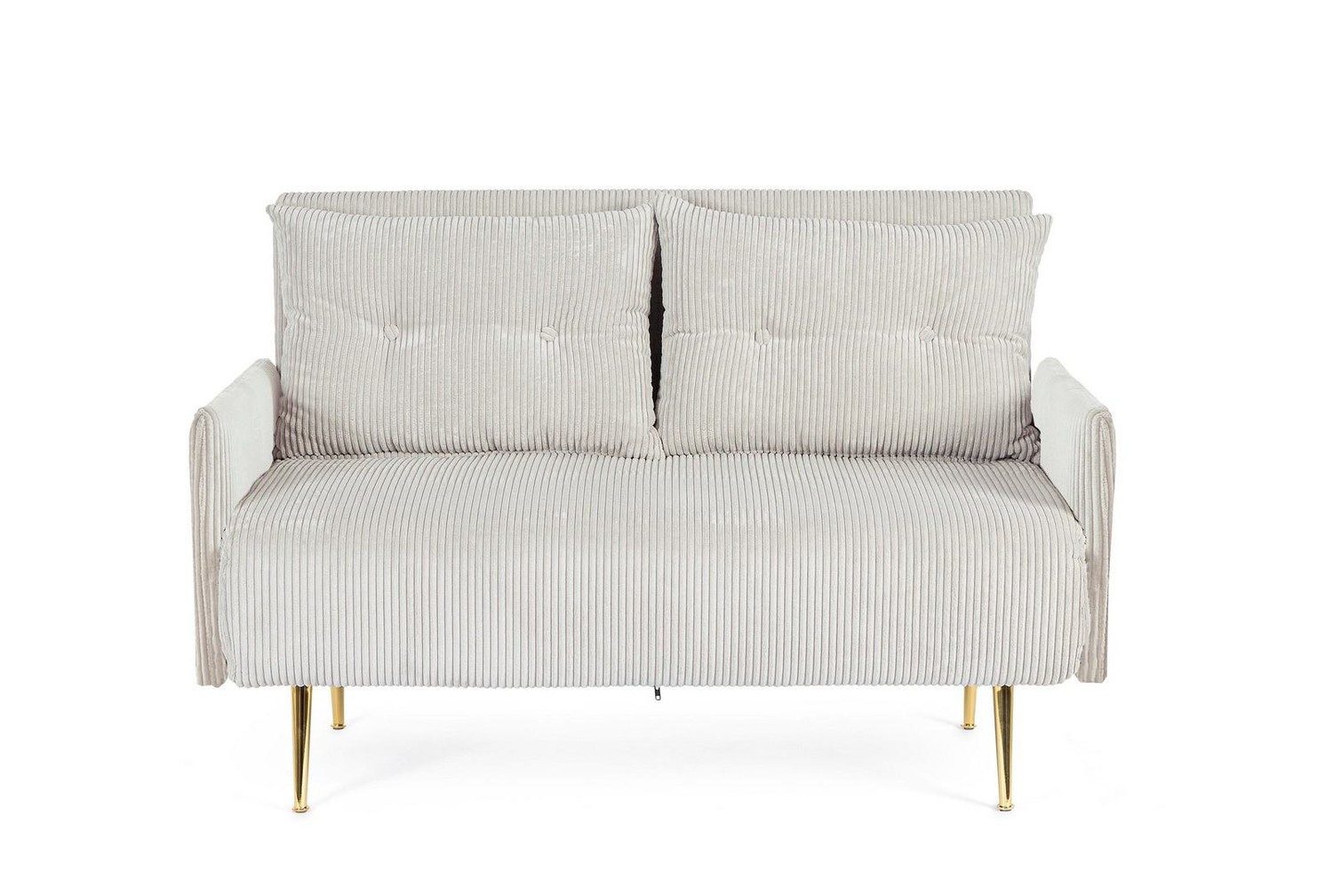Natur24 Sofa Chicago 2-Sitzer Bettsofa 78 x 87 x 132 cm Stahl Eukalyptus Polyester