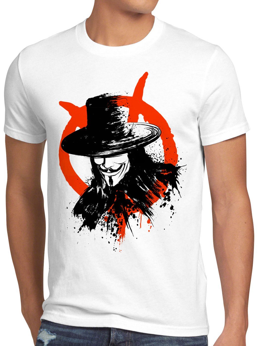 style3 Print-Shirt Herren T-Shirt Revolution V Guy Fawkes London Comic