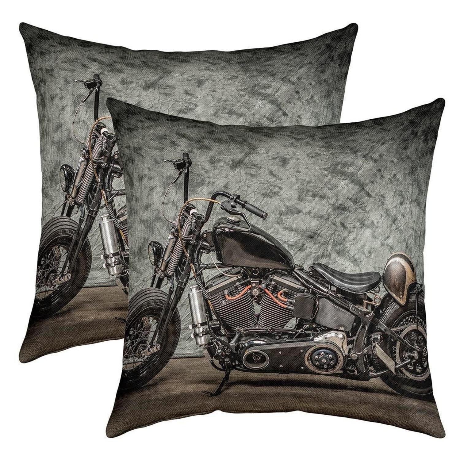LuxusKollektion Kissenbezug Dirt Bike Kissenbezüge 40x40cm 2er Set Vintage, (2 Stück)