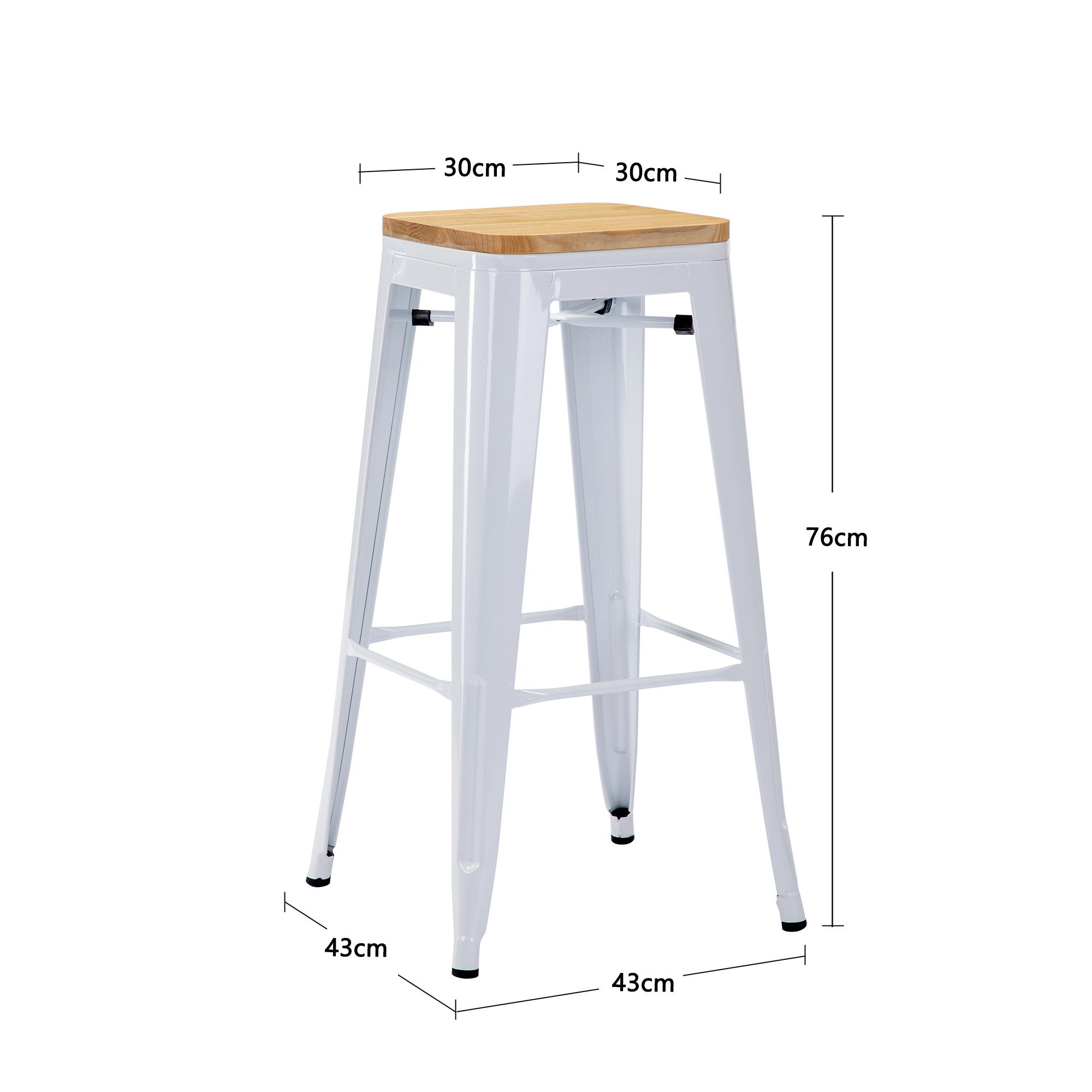 Duhome Barhocker (665D), Barstuhl Tresenhocker, Stapelbar Metall Bistrohock günstig online kaufen