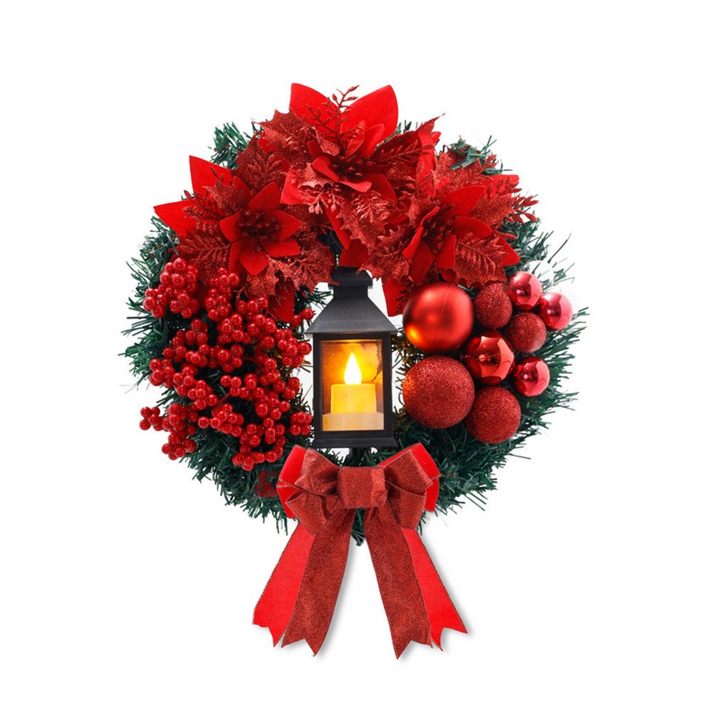 Kunstkranz Weihnachten LED Deko Türkranz, 40 cm Weihnachtskranz Dekoratione günstig online kaufen