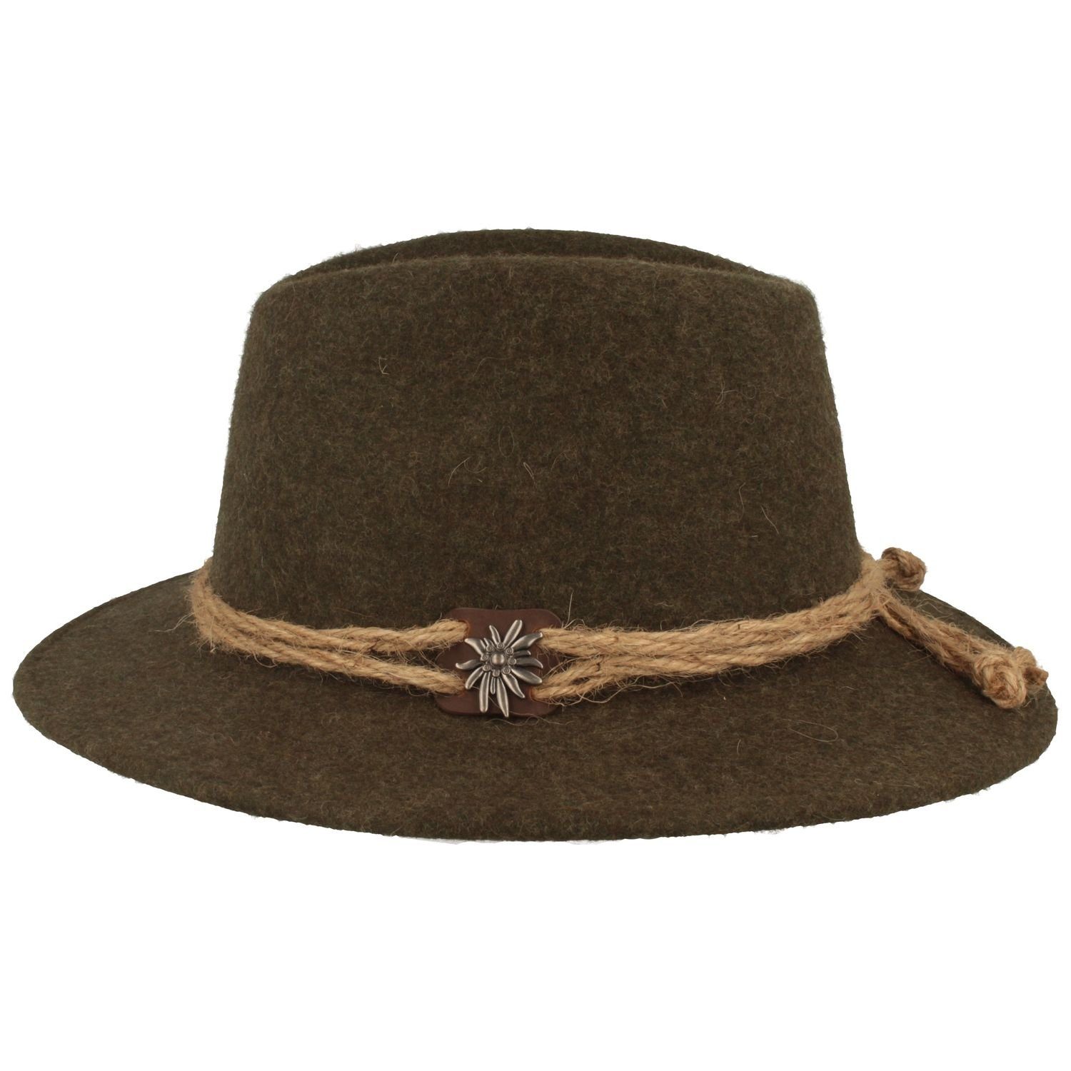 Breiter Filzhut Traveller Tiroler-Art mit breiter Krempe günstig online kaufen