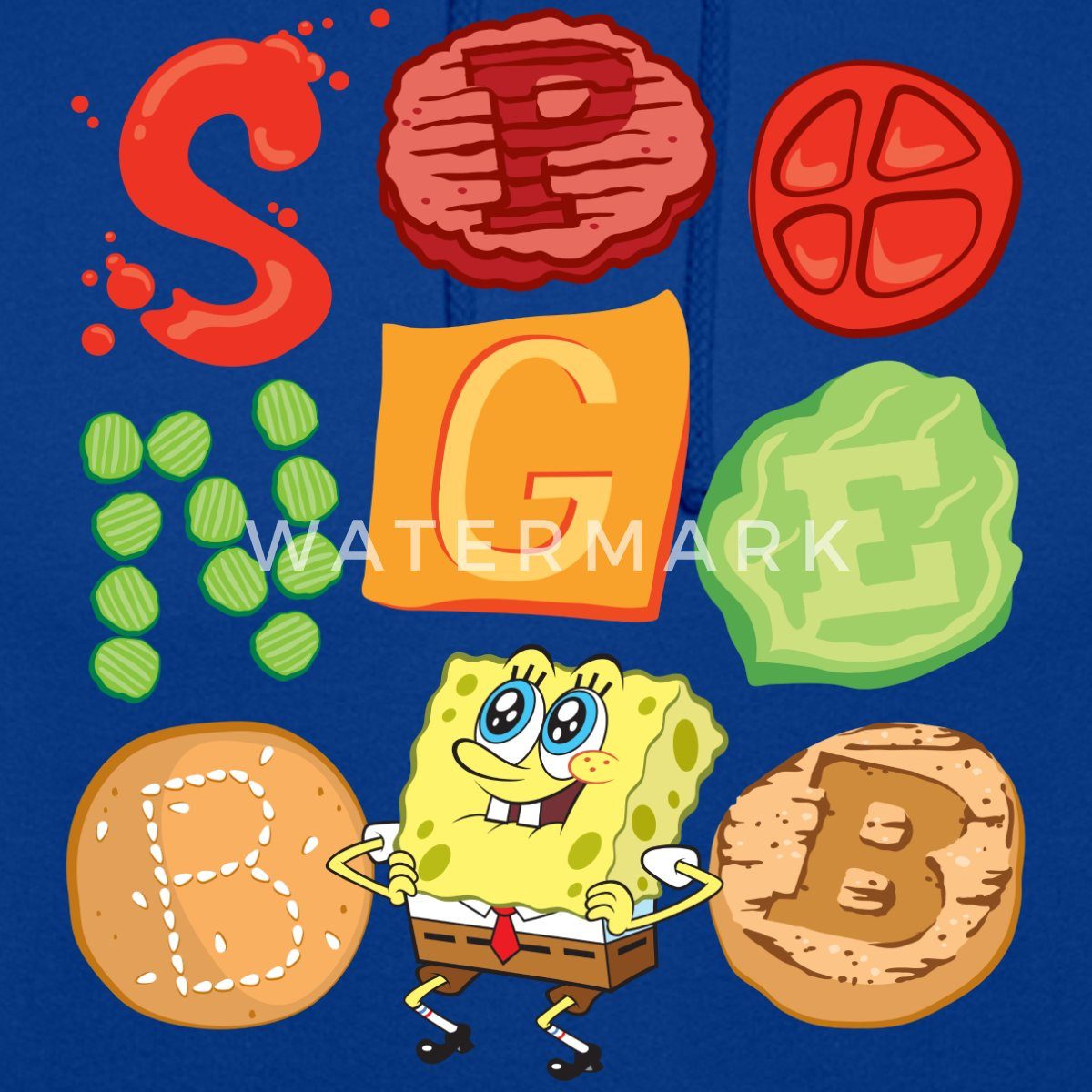 Spreadshirt Hoodie Spongebob Schwammkopf Burger Zutaten Design Unisex Hoodie (1-tlg)