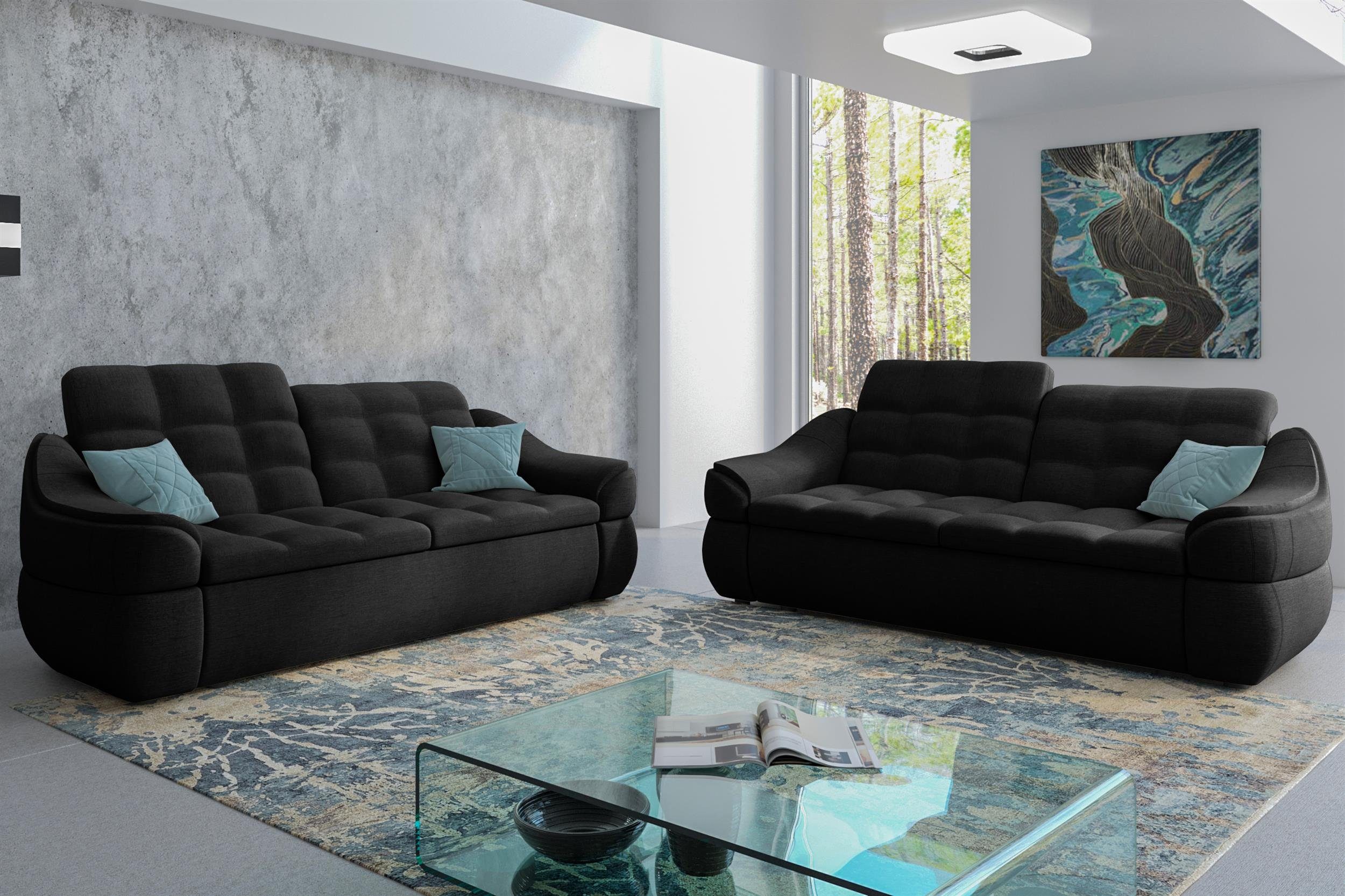 Stylefy Polstergarnitur Alisa, (Set (2-tlg), bestehend Design, Modern Sofa, Europa in aus made 2x2-Sitzer