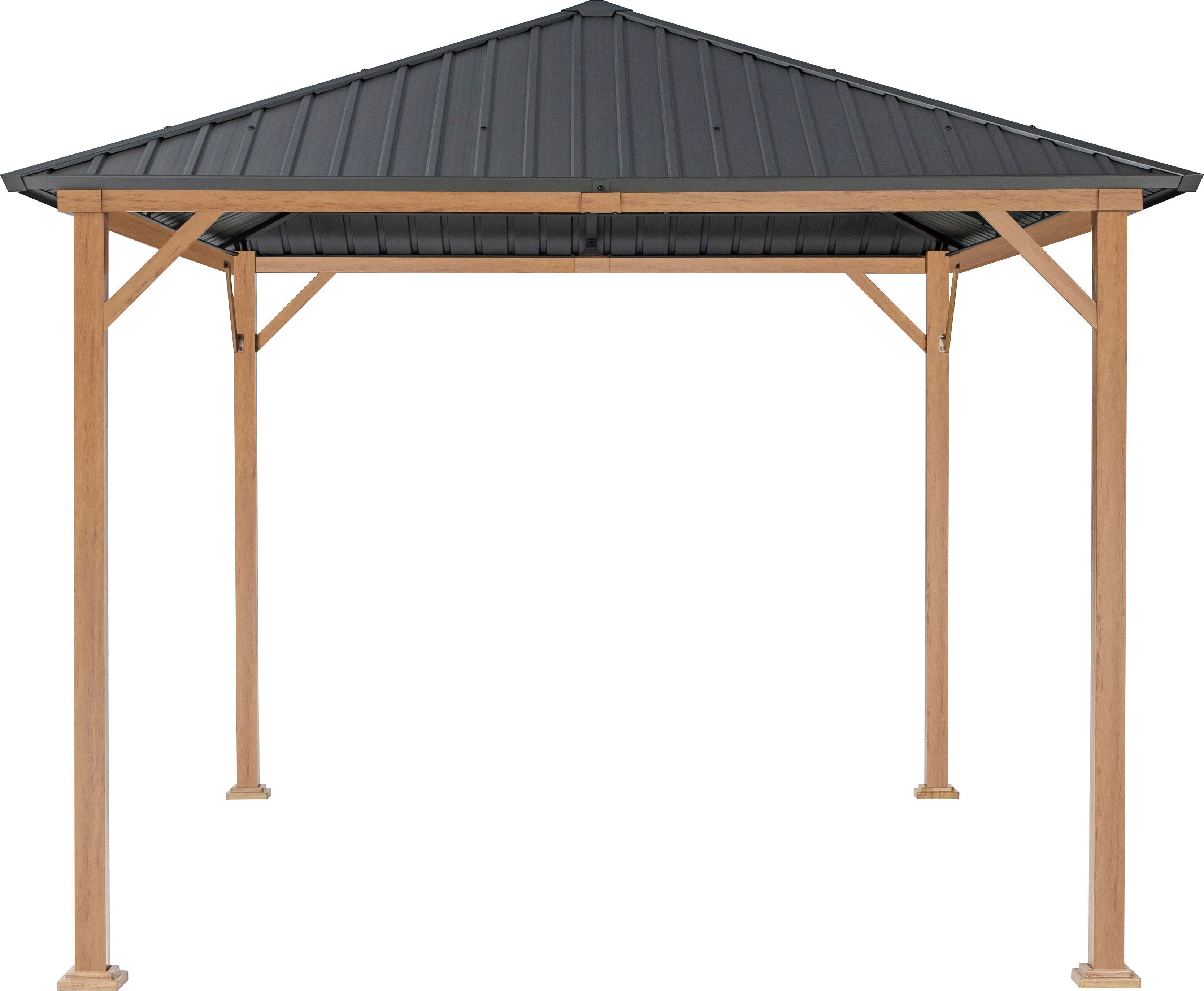 KONIFERA Pavillon "Samos" aus verzinktem Stahl, ohne Seitenteile, BxT: 300x400 cm, schützt vor Sonne, leichtem Wind und Niederschlag