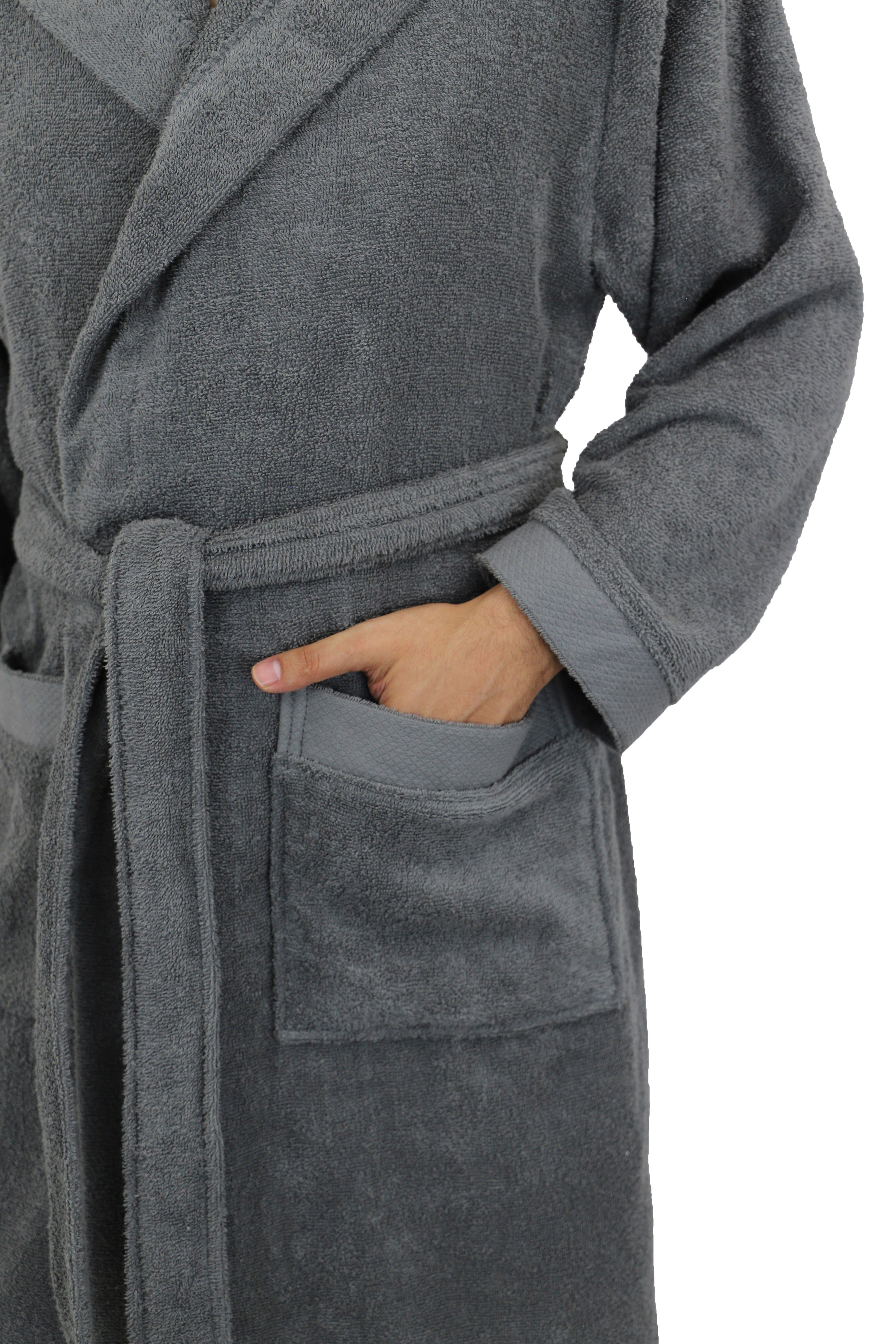 OTTO home Unisex-Bademantel Tailles, ideal für Sauna & Spa, Hotelbademantel, Morgenmantel, Langform, Walkfrottier, Kapuze, Gürtel, langer Bademantel für Damen und Herren, 100% Baumwolle, XS-3XL