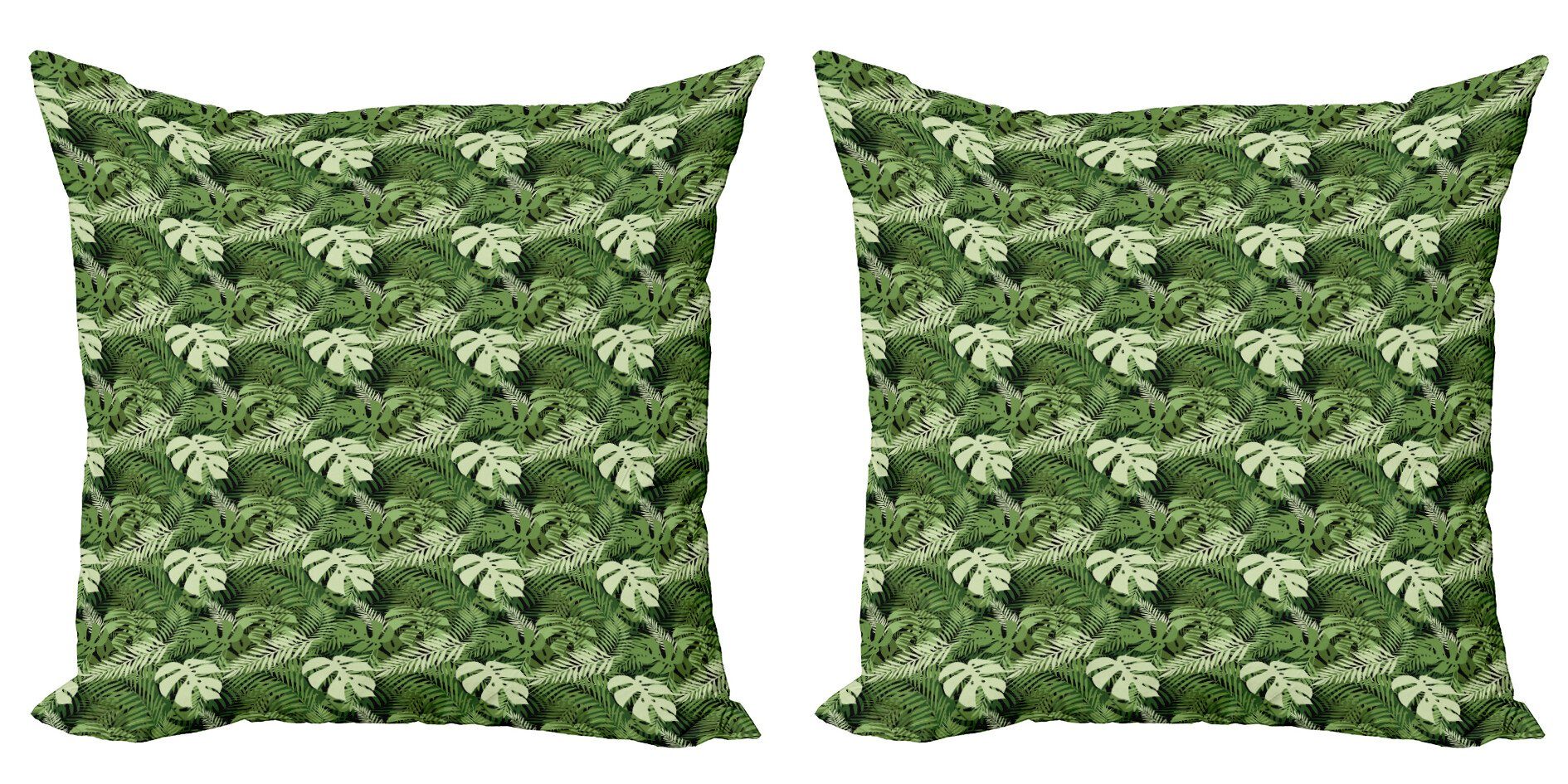 Kissenbezüge Modern Accent Doppelseitiger Digitaldruck, Abakuhaus (2 Stück), Jungle Leaves Pflanzen aus dem Wald