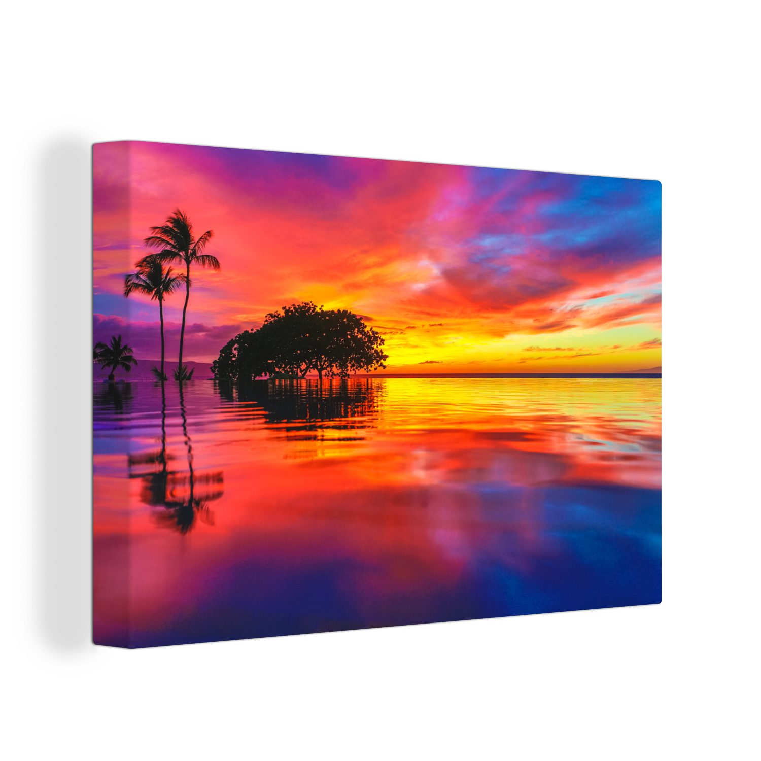 OneMillionCanvasses® Leinwandbild Farben - Hawaii - Himmel, (1 St), Wandbild Leinwandbilder, Aufhängefertig, Wanddeko, 30x20 cm | Leinwandbilder