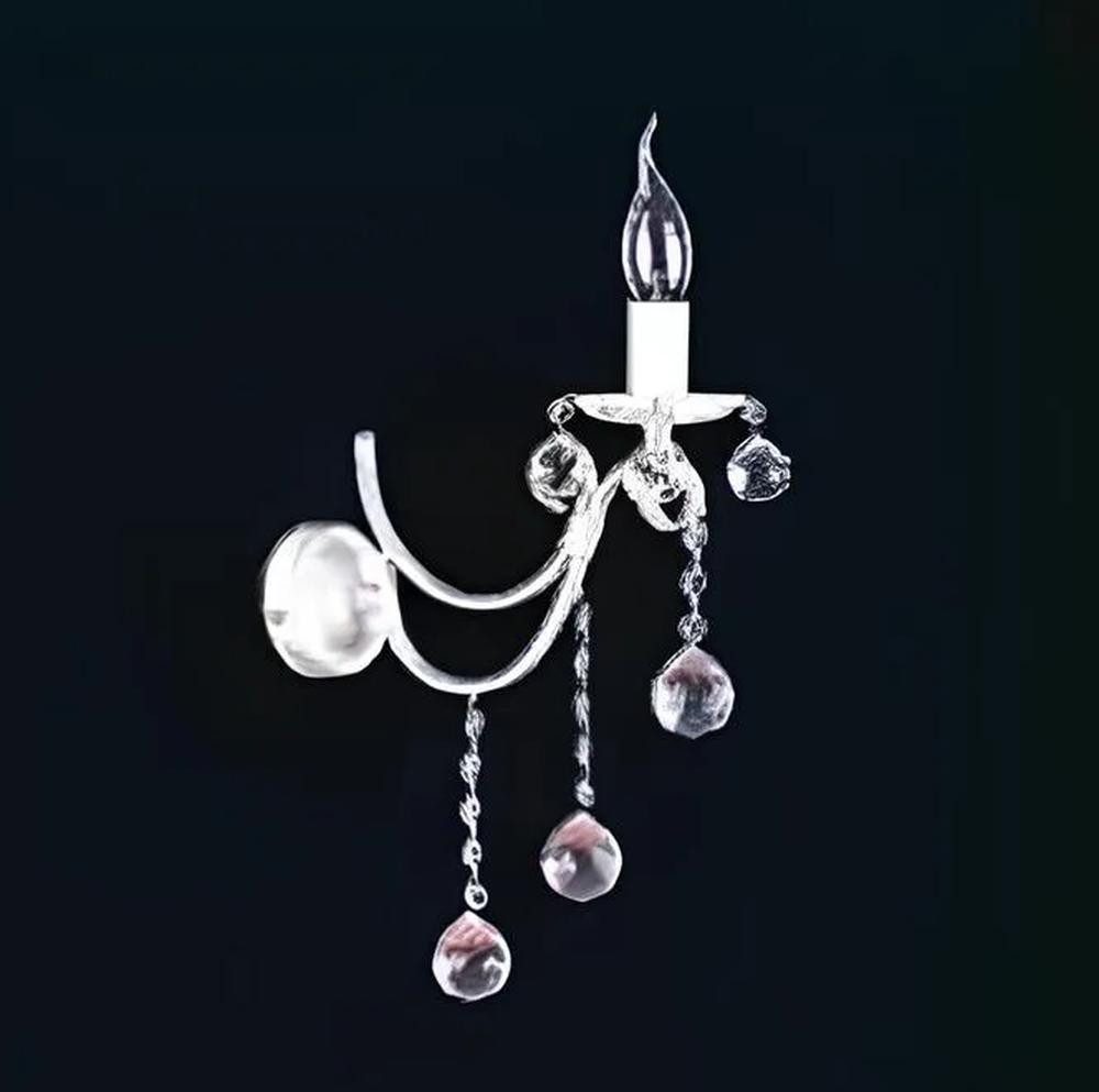 Xlmoebel Wandleuchte Kristall Wandleuchte in Silber mit eleganter Anmutung, Keine Funktionen, Hergestellt in Europa