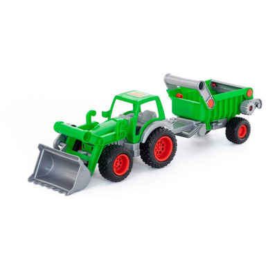 Polesie Spielzeug-Traktor Farmer Technic Traktor mit Frontschaufel + Kippanhänger