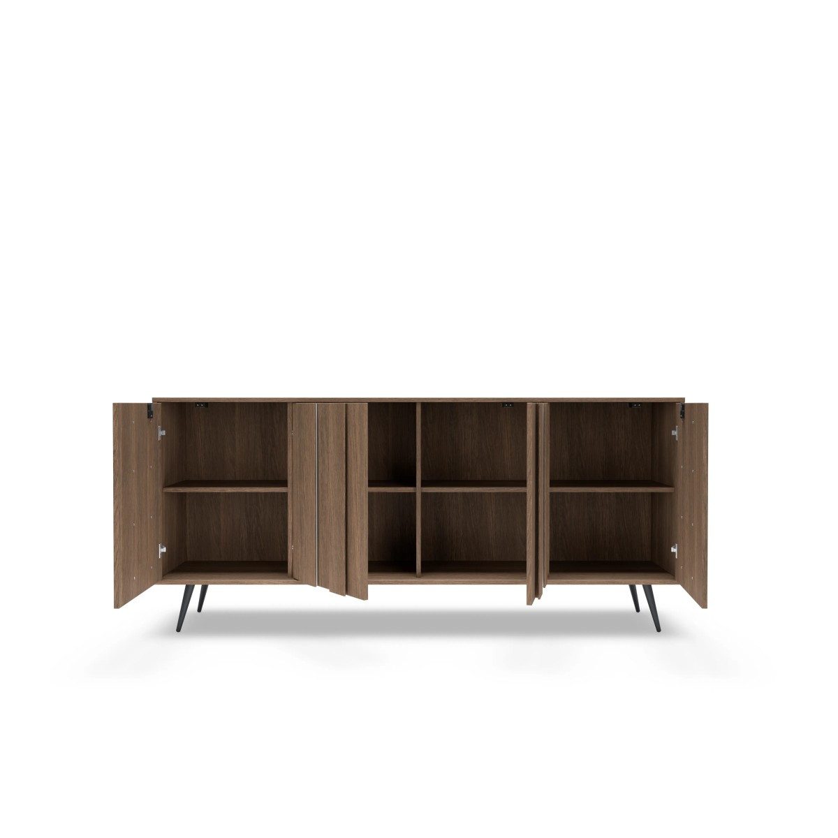 yourhouse24 Sideboard AMARO 183cm (4 Türen) – Eiche Dunin mit Lamellen & inkl. LED