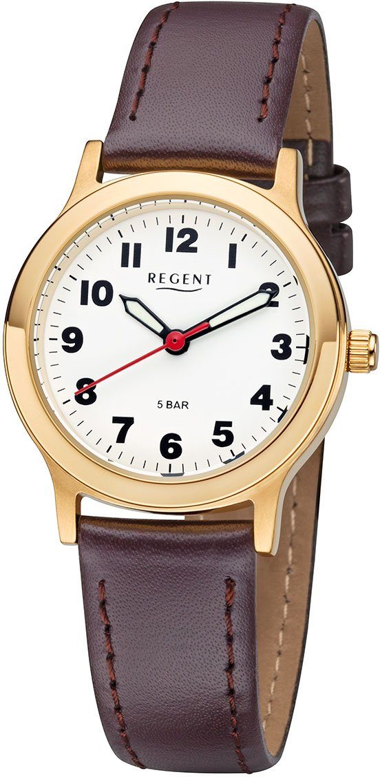 Regent Quarzuhr F825 - 7975.45.19, Armbanduhr, Damenuhr, Leuchtzeiger