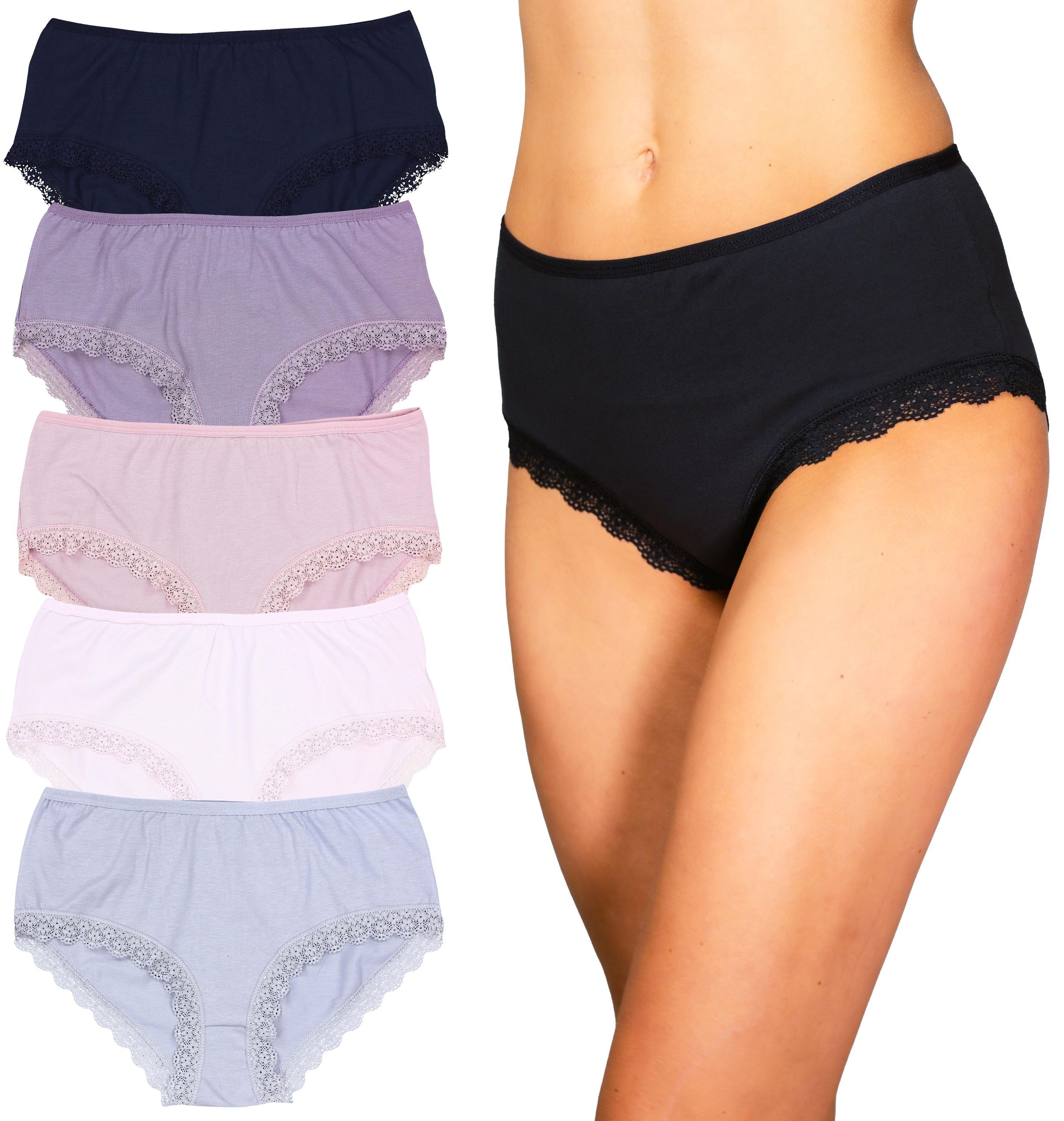 Alkato Slip Damen Slips Baumwolle Unterwäsche 5er Pack günstig online kaufen