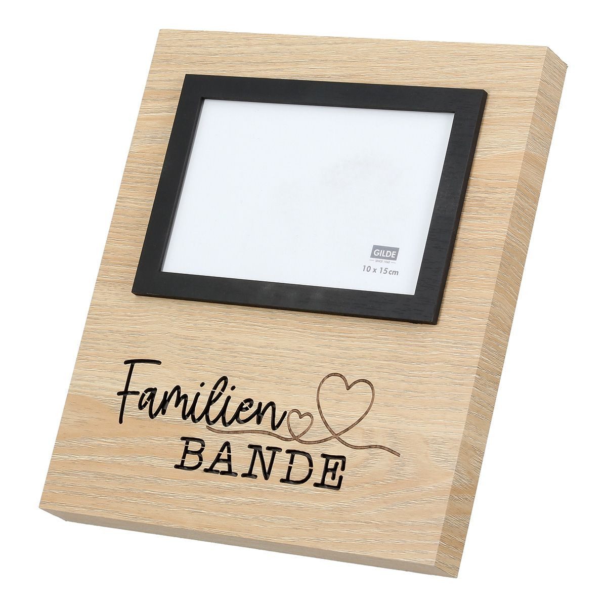 GILDE LED-Bilderrahmen LED Fotorahmen Set Familie Spruch 10x15 cm MDF Holzoptik, (2 St)